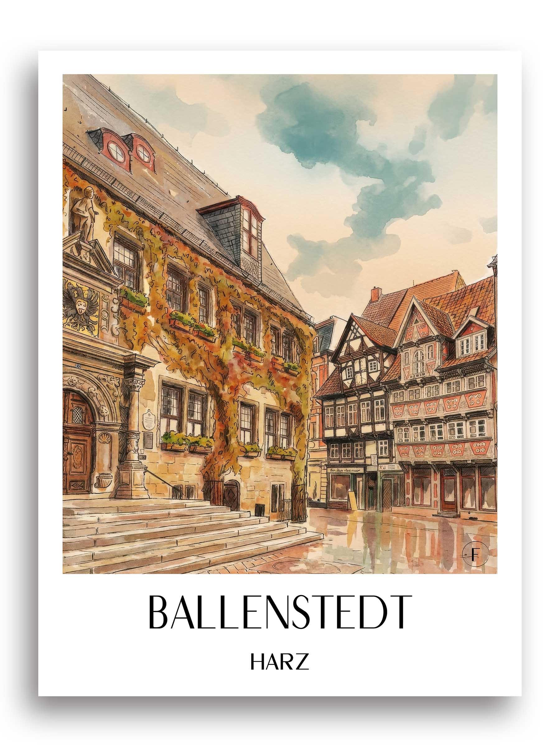 ballenstedt-harz-deutschland-poster-aquarell