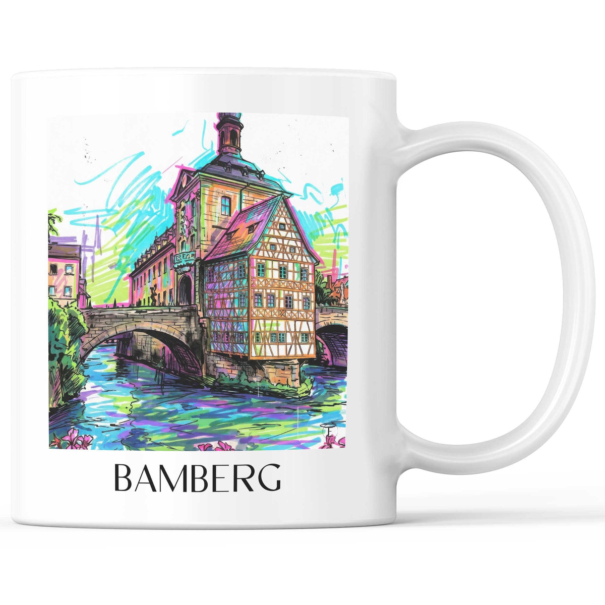 Bamberg - Deutschland Becher - Kaffeetasse im Tag Graffiti Stil - favplace