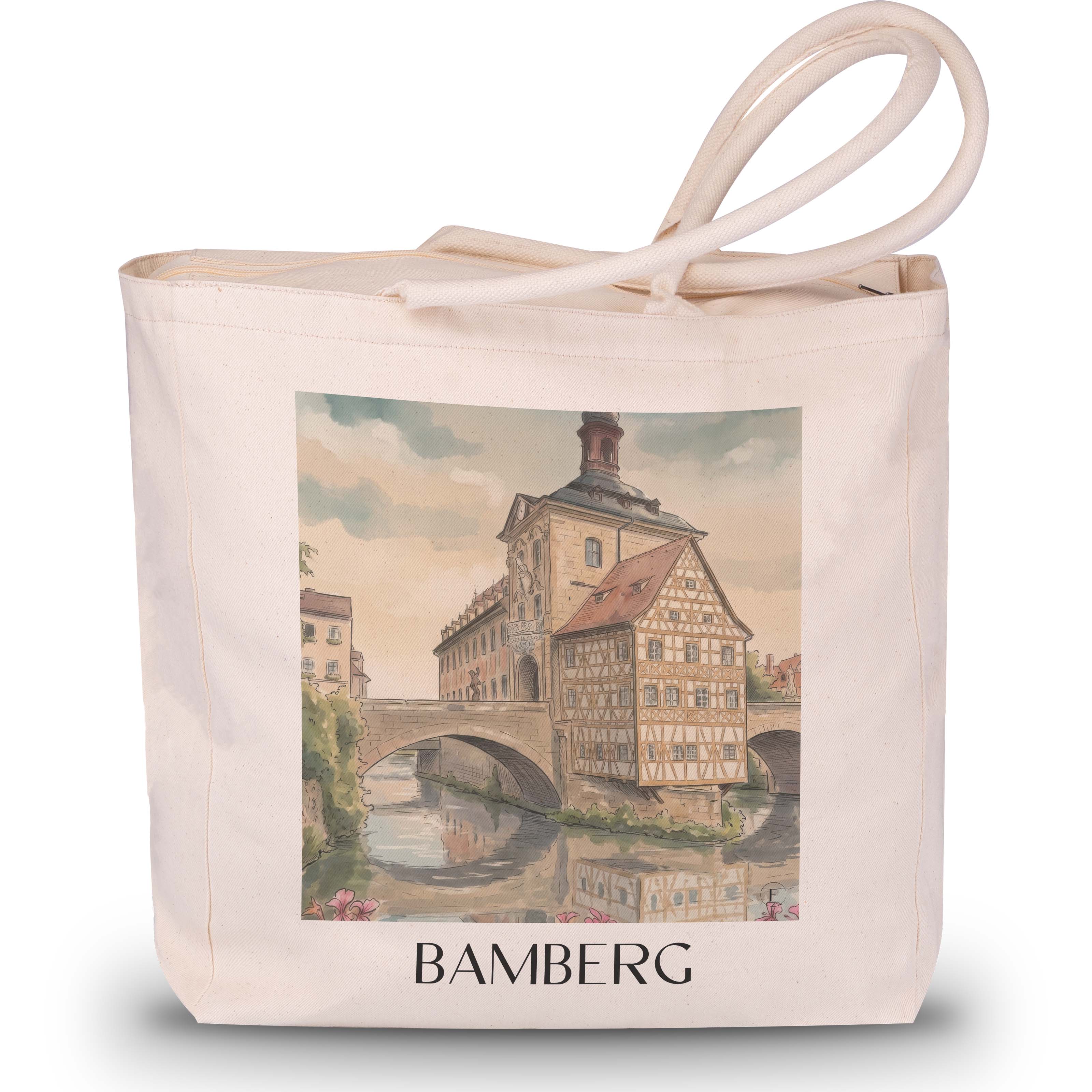 bamberg-deutschland-einkaufstasche-aquarell