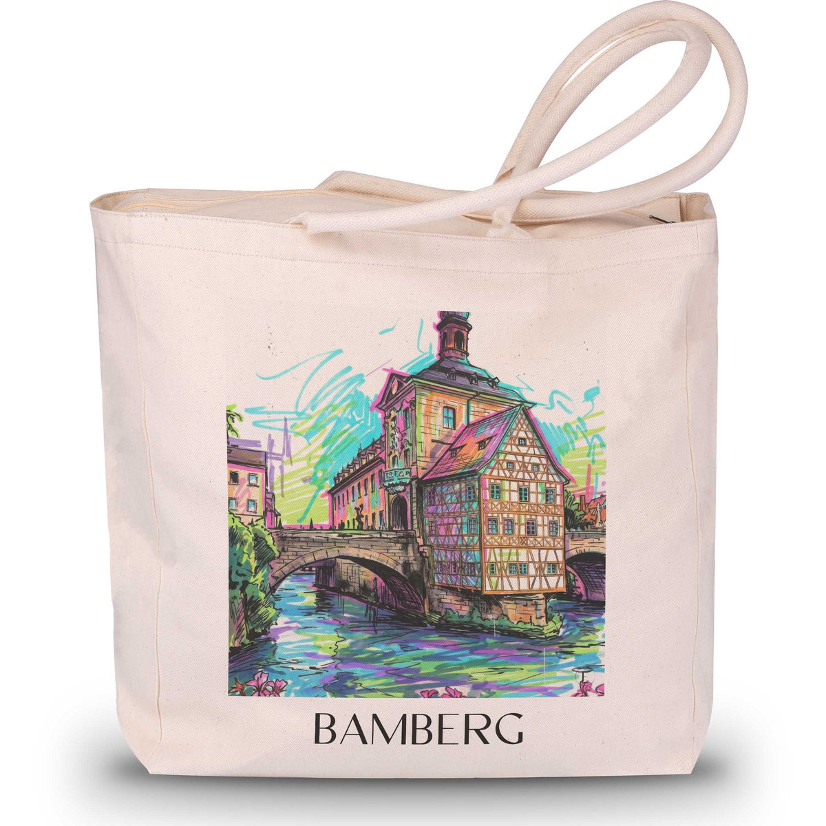 Bamberg - Deutschland Tote Bag - Einkaufstasche im Tag Graffiti Stil - favplace