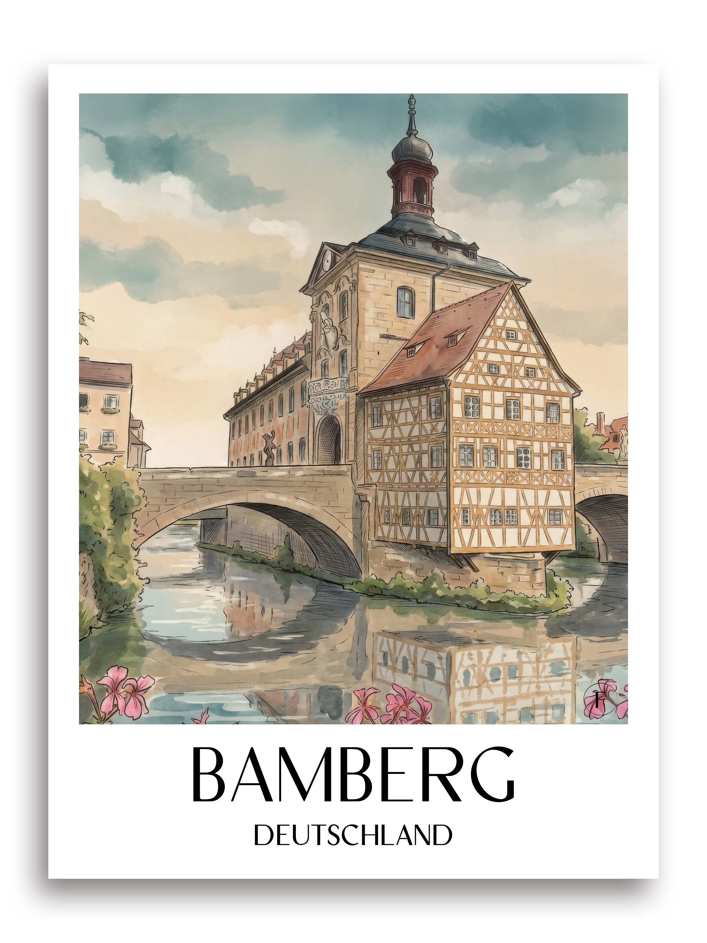 bamberg-deutschland-poster-aquarell