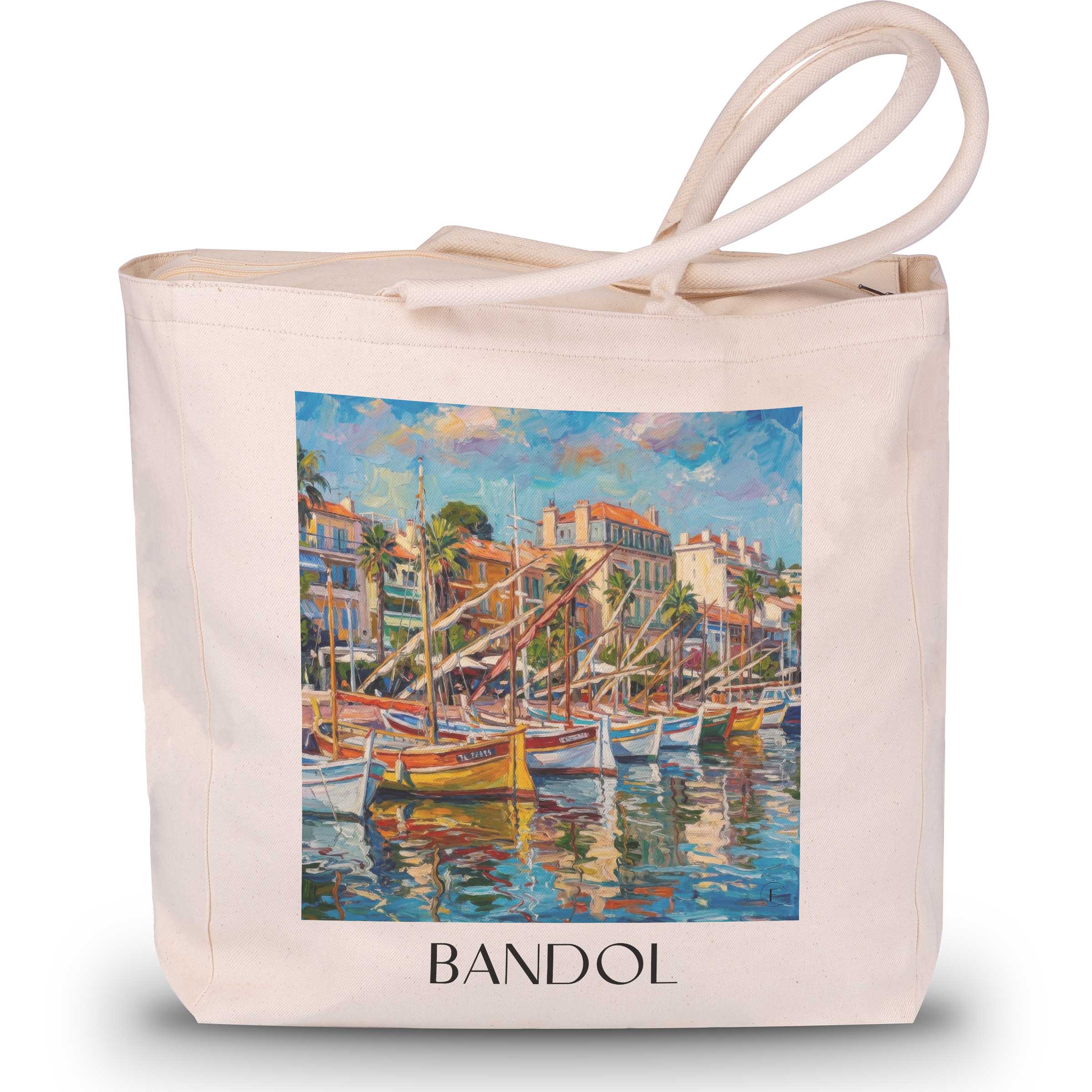 Bandol Shopping Tasche - Côte Provençale - Frankreich Tote Bag - Einkaufstasche im Ölgemälde Stil - favplace