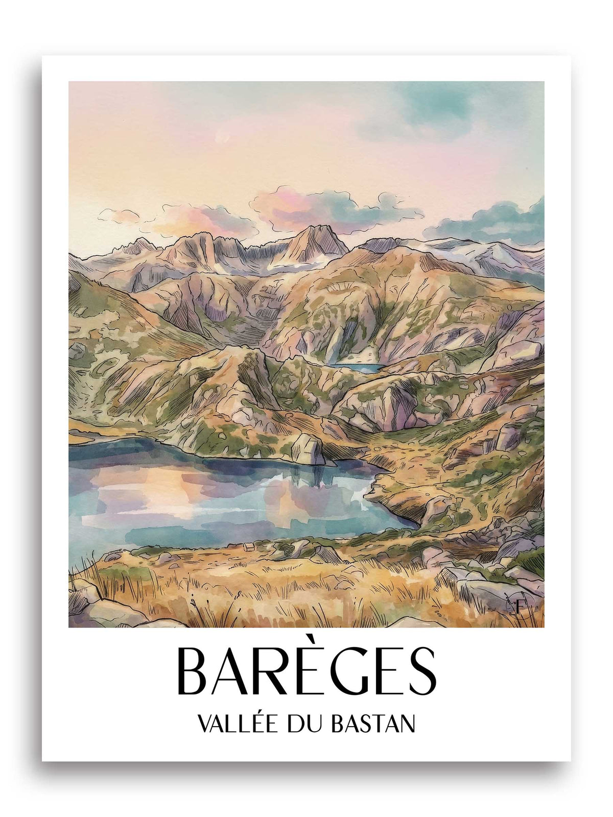 barèges-vallée-du-bastan-frankreich-poster-aquarell