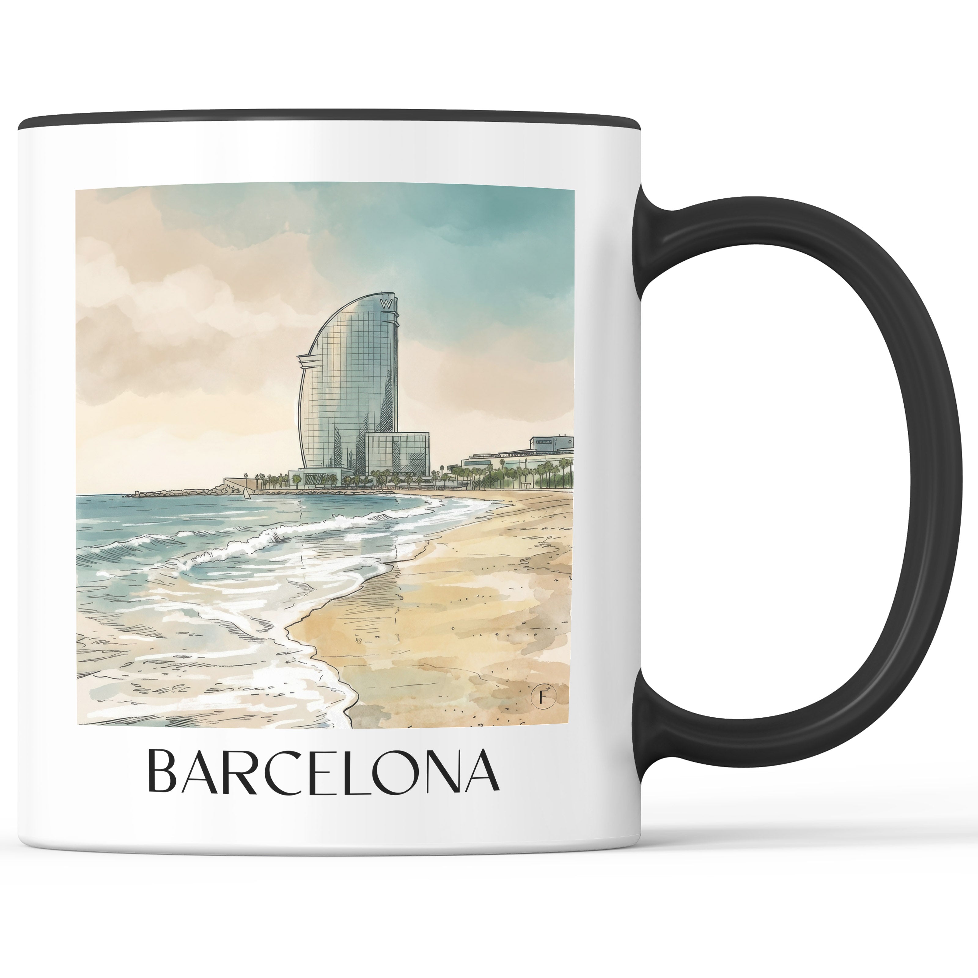 barcelona-spanien-spanien-kaffeebecher-aquarell