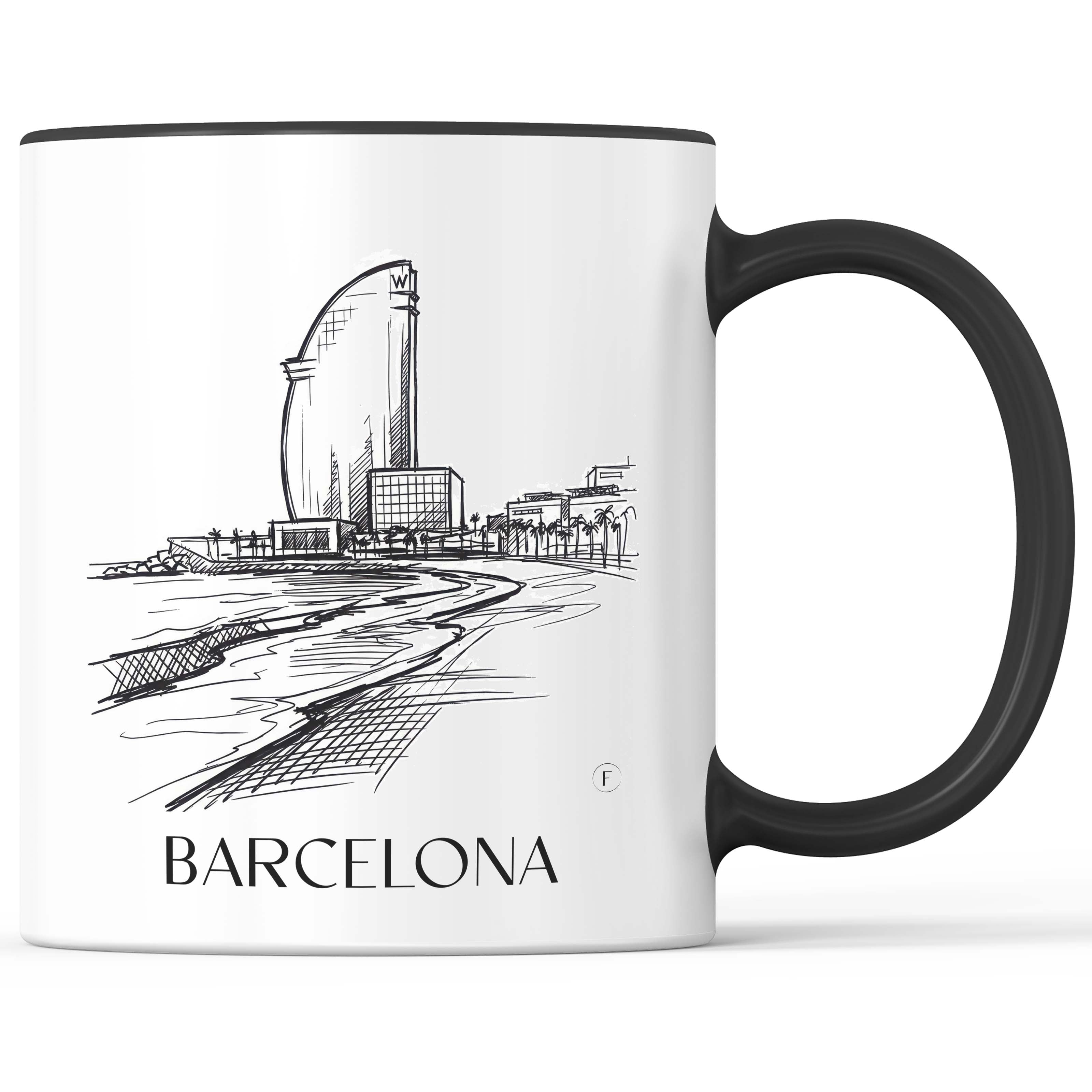 barcelona-spanien-spanien-kaffeebecher-skizze