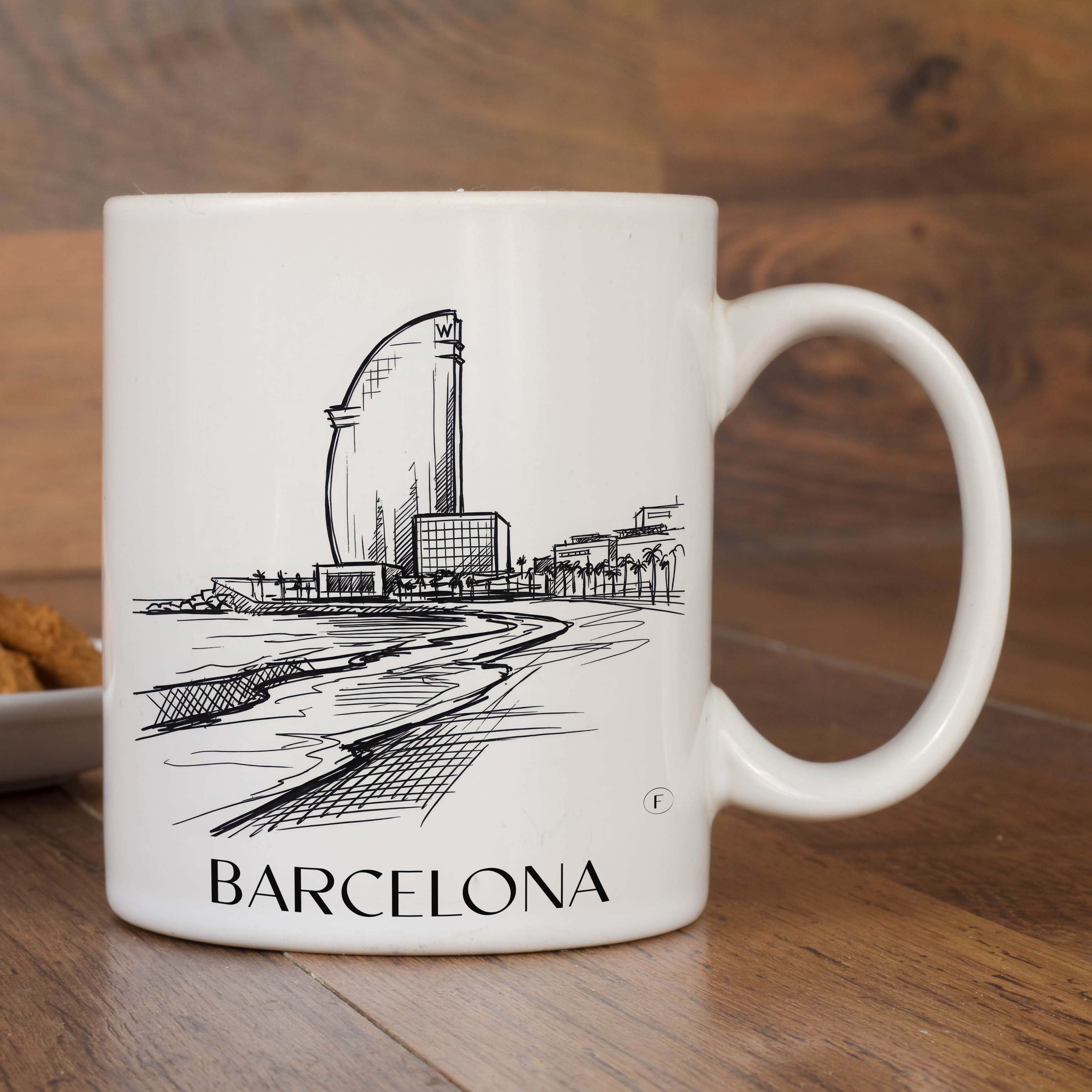 barcelona-spanien-spanien-kaffeebecher-skizze