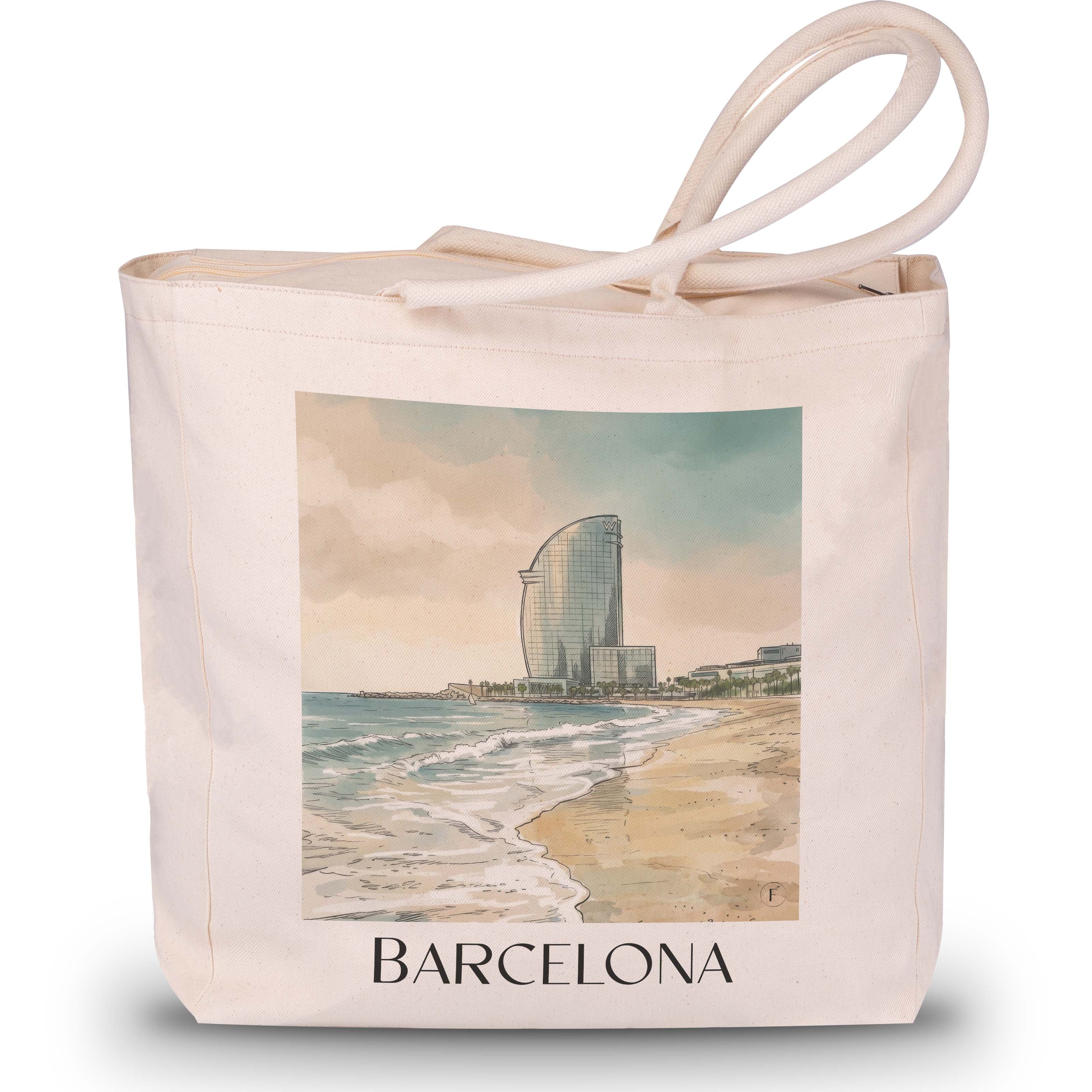 Barcelona Shopping Tasche - Spanien - Spanien Tote Bag - Einkaufstasche im Aquarell Stil - favplace