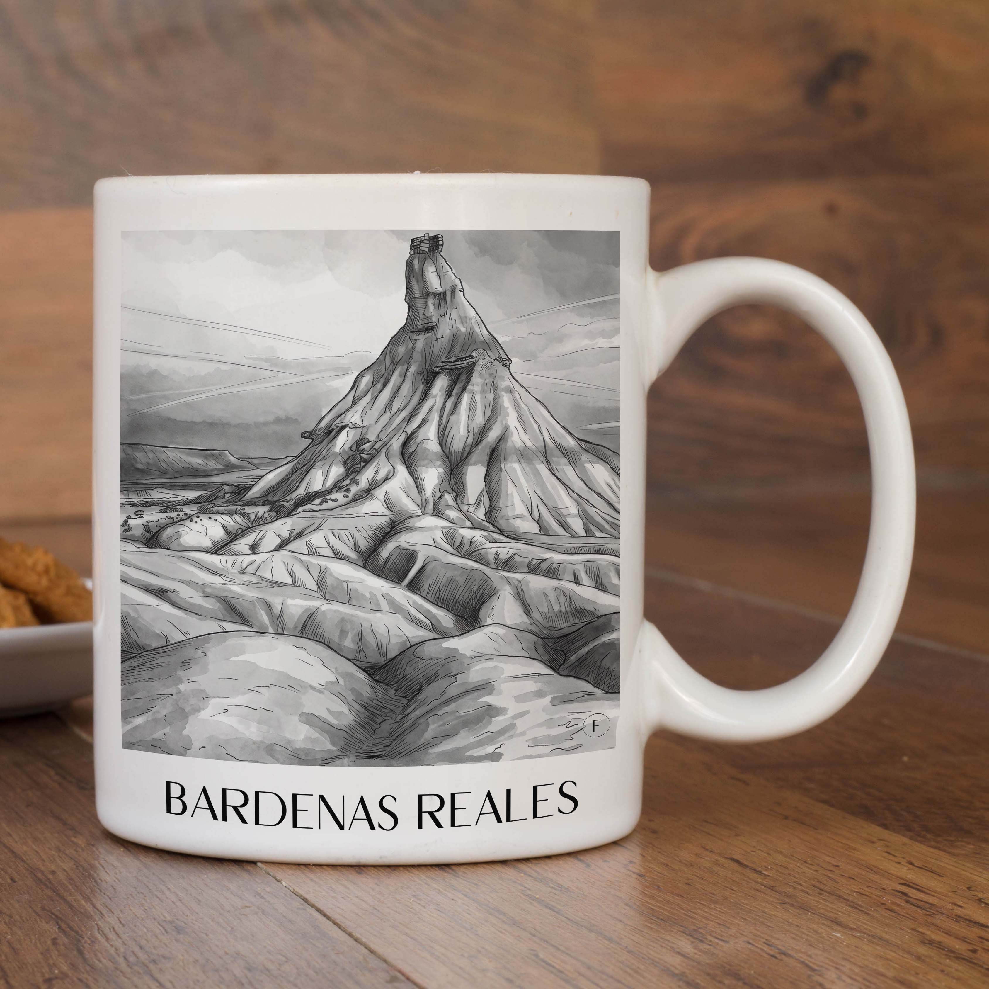 bardenas-reales-spanien-spanien-kaffeebecher-aquarell-schwarz-weiss