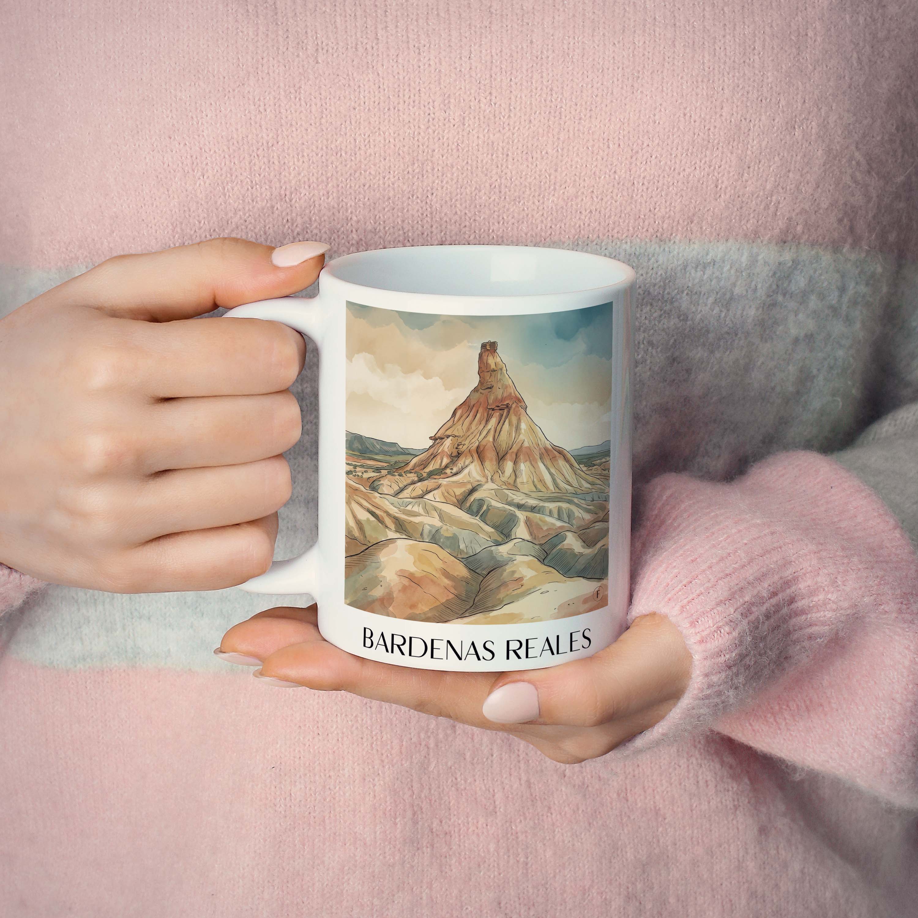 bardenas-reales-spanien-spanien-kaffeebecher-aquarell