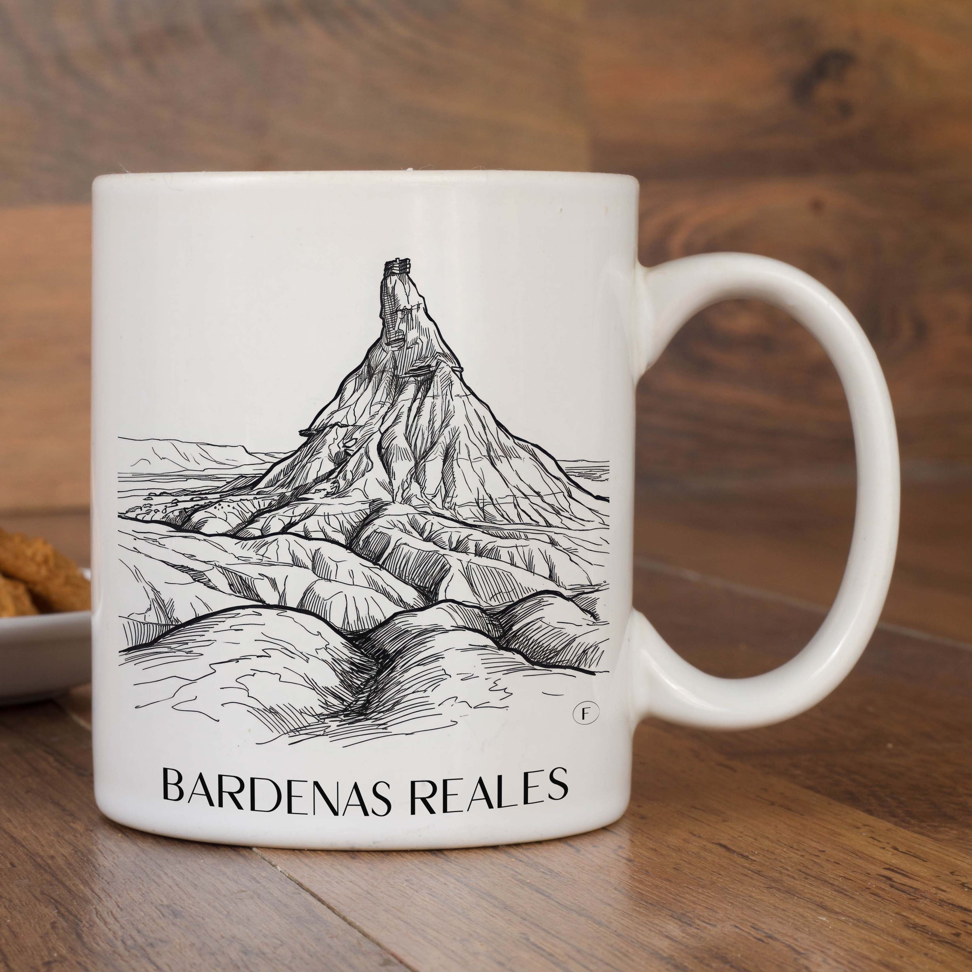 bardenas-reales-spanien-spanien-kaffeebecher-skizze