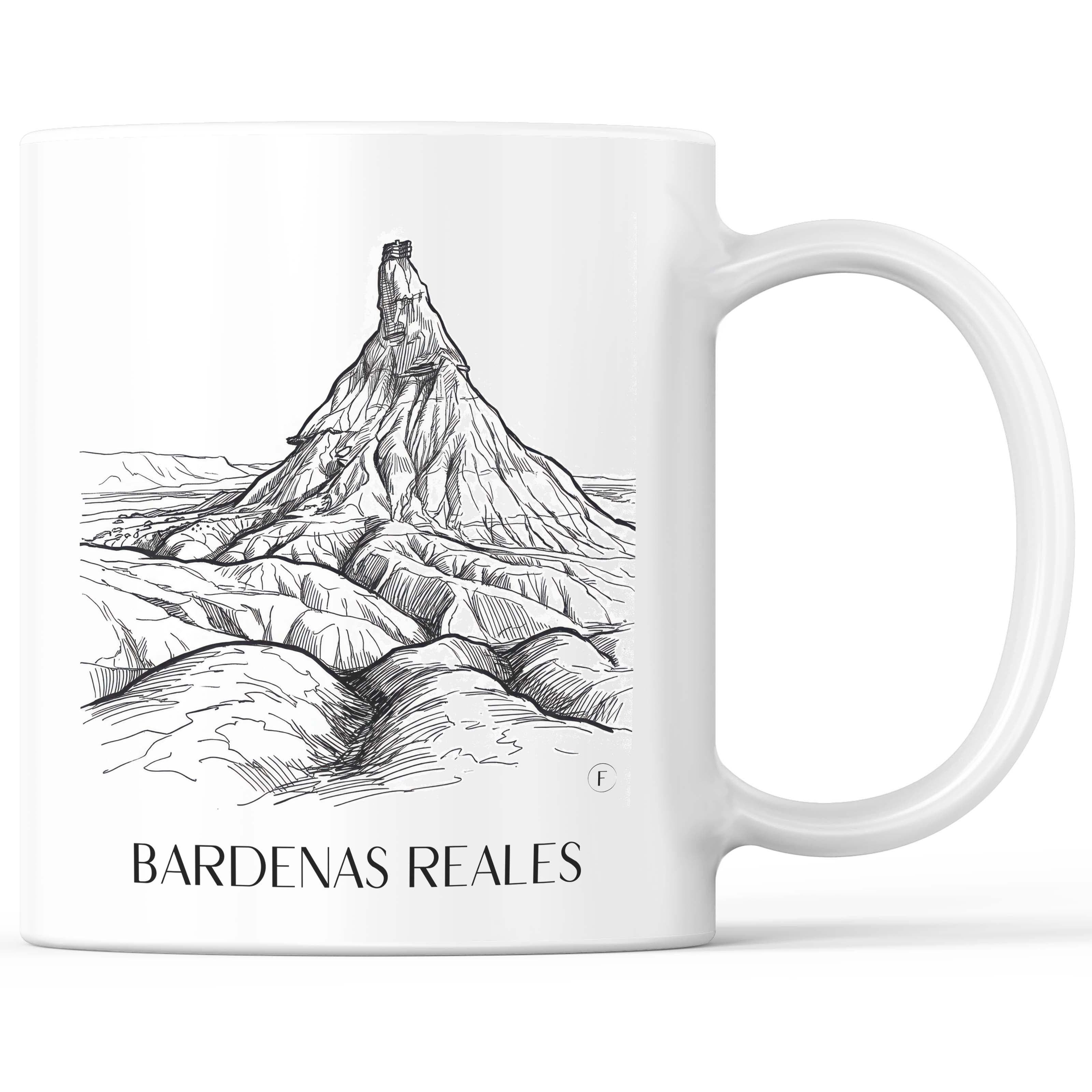 Bardenas Reales Kaffeebecher - Spanien - Spanien Becher - Kaffeetasse im Skizze Stil - favplace