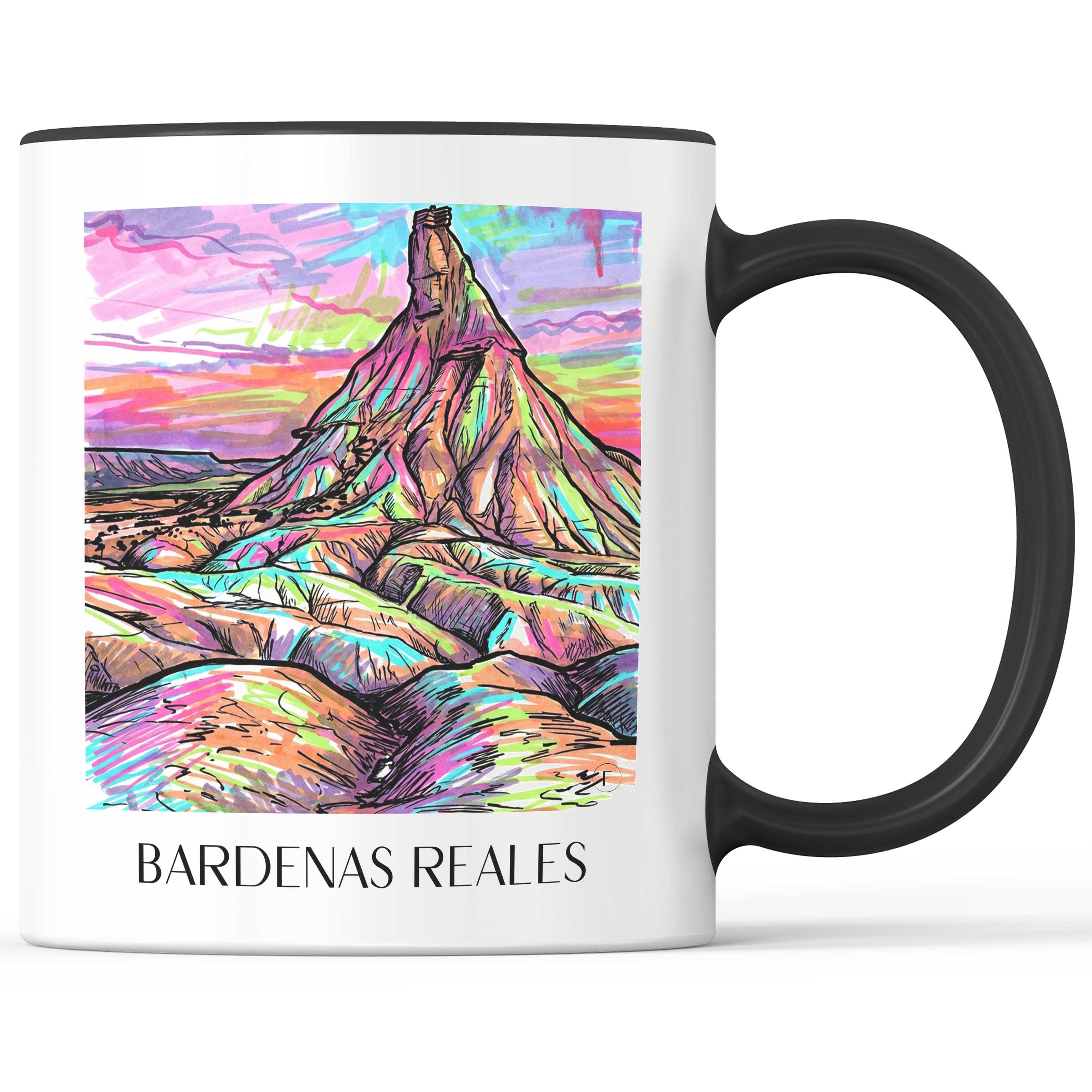 Bardenas Reales Kaffeebecher - Spanien - Spanien Becher - Kaffeetasse im Tag Graffiti Stil - favplace