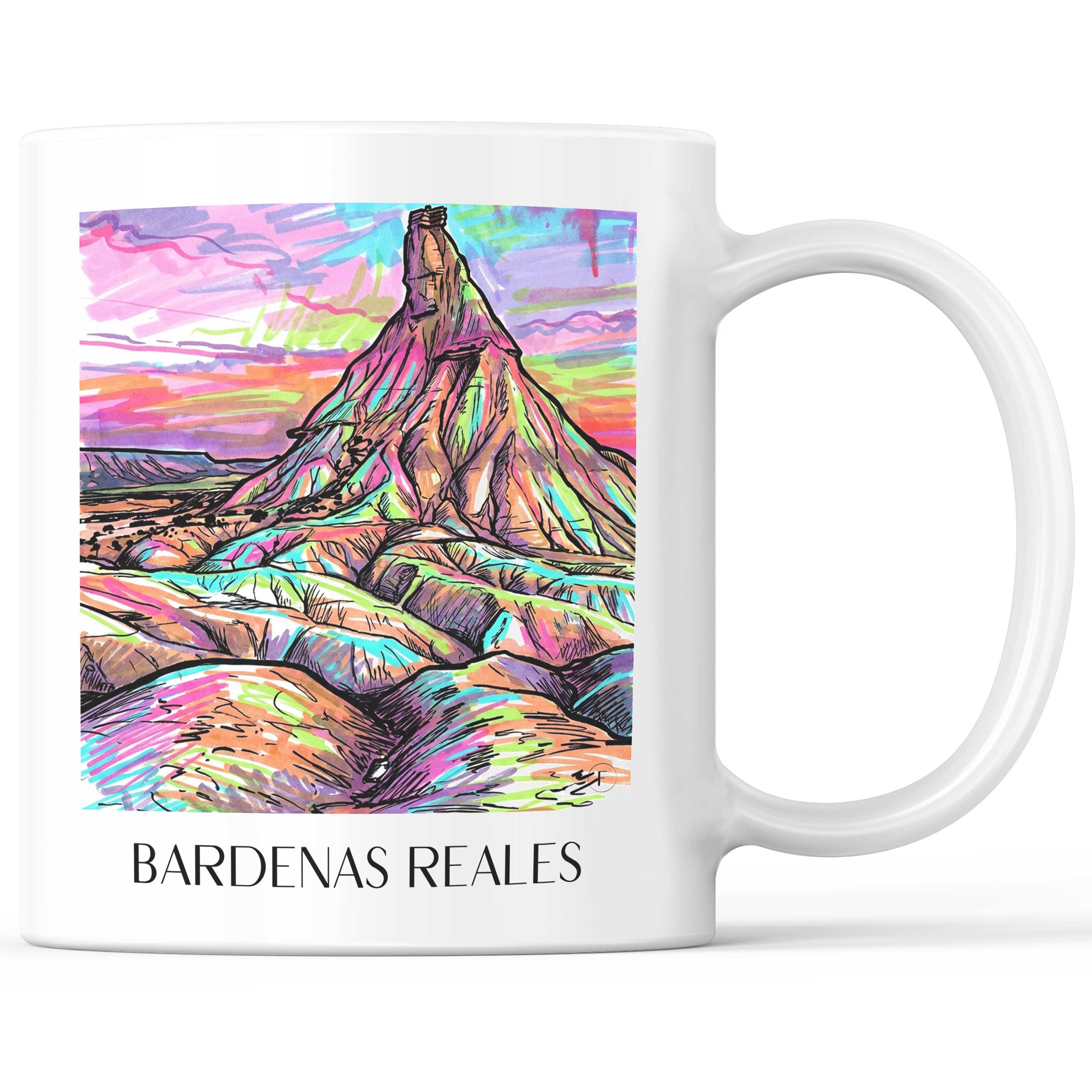 Bardenas Reales Kaffeebecher - Spanien - Spanien Becher - Kaffeetasse im Tag Graffiti Stil - favplace