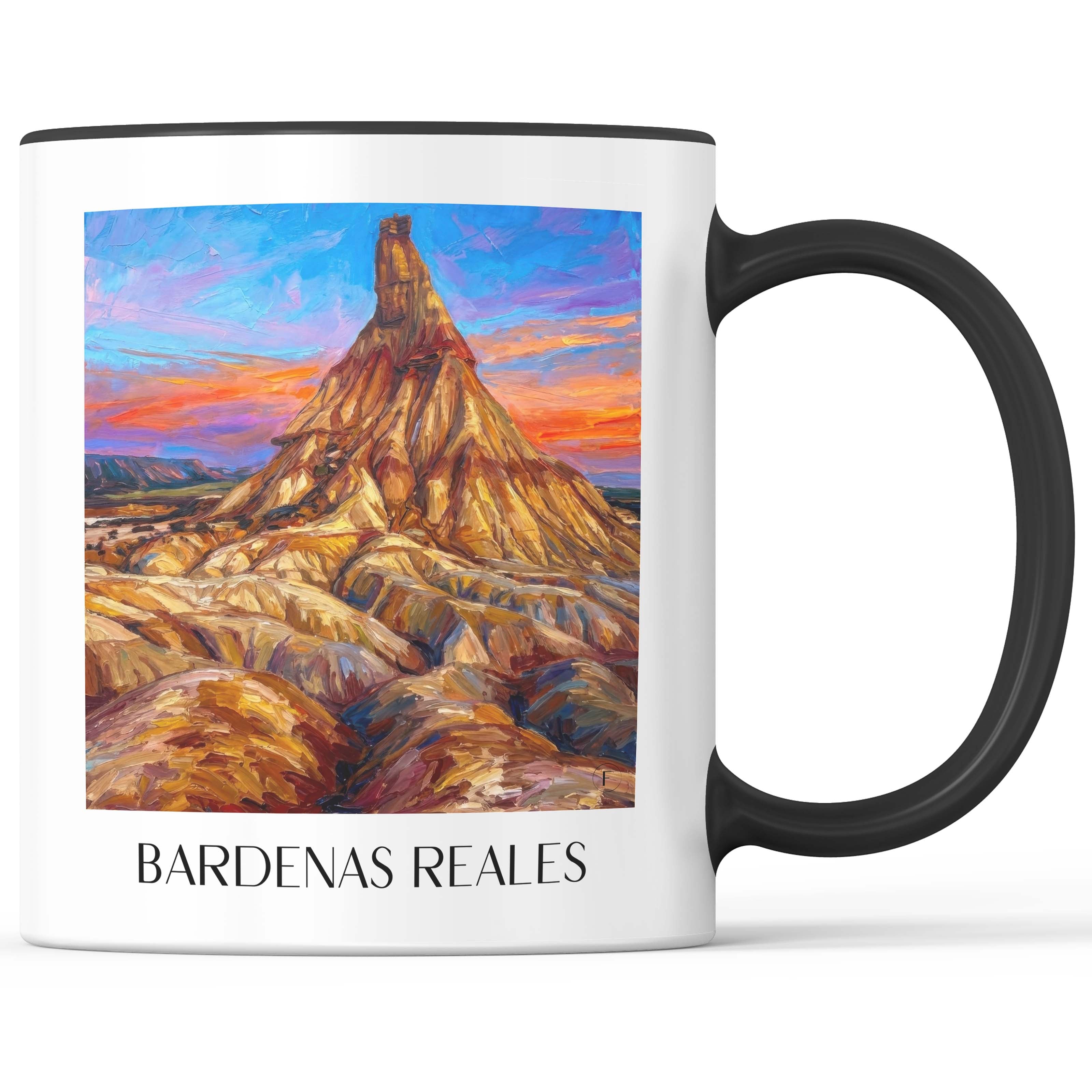 Bardenas Reales Kaffeebecher - Spanien - Spanien Becher - Kaffeetasse im Ölgemälde Stil - favplace