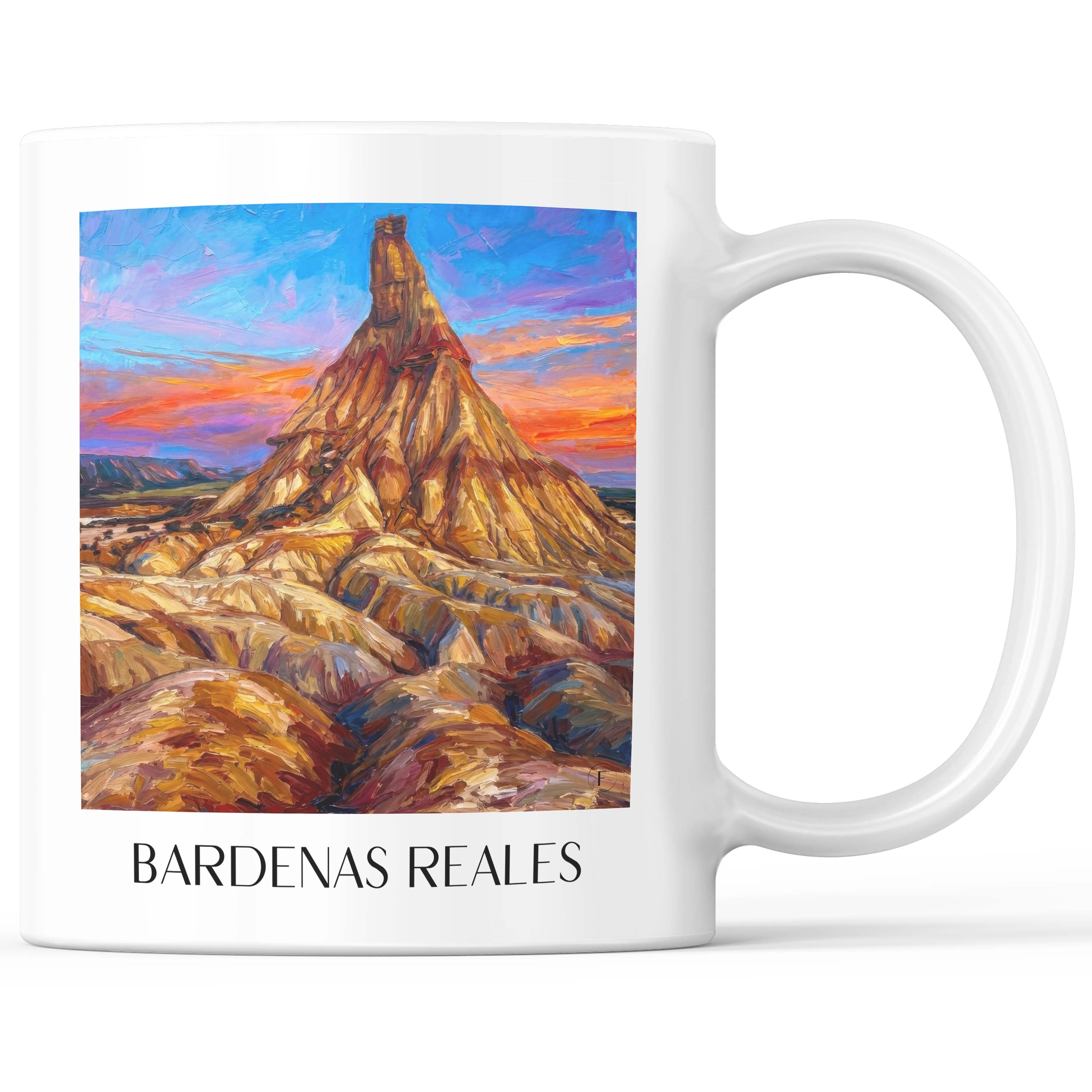 Bardenas Reales Kaffeebecher - Spanien - Spanien Becher - Kaffeetasse im Ölgemälde Stil - favplace