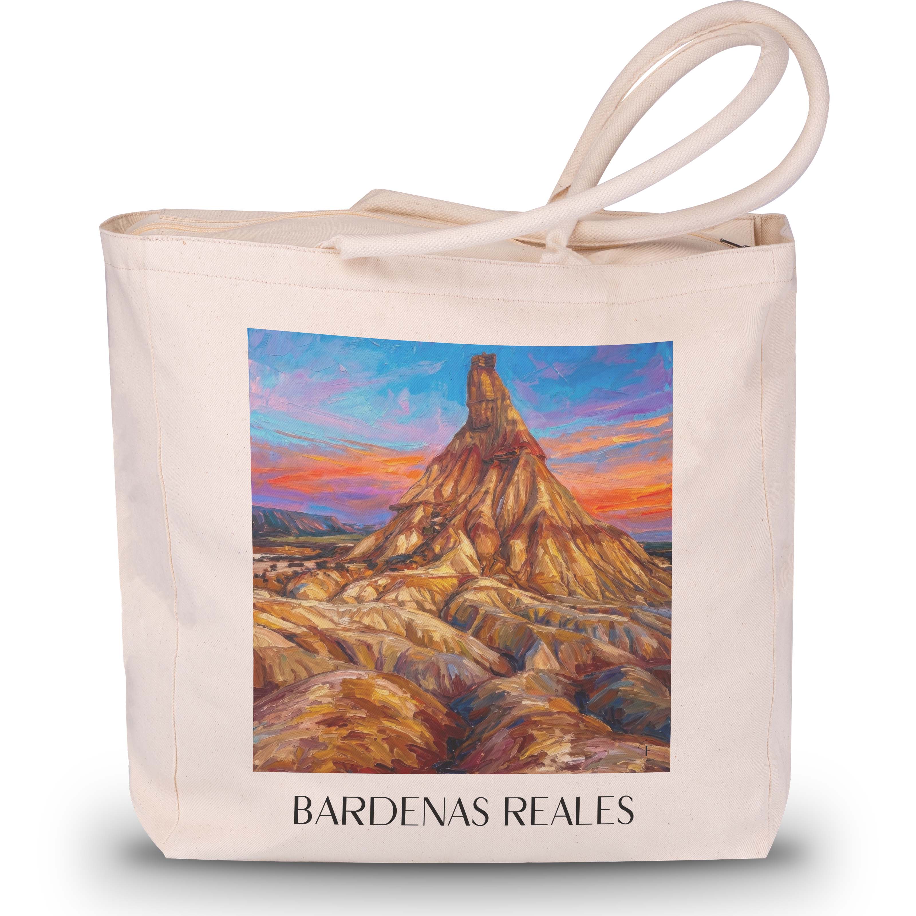 Bardenas Reales Shopping Tasche - Spanien - Spanien Tote Bag - Einkaufstasche im Ölgemälde Stil - favplace
