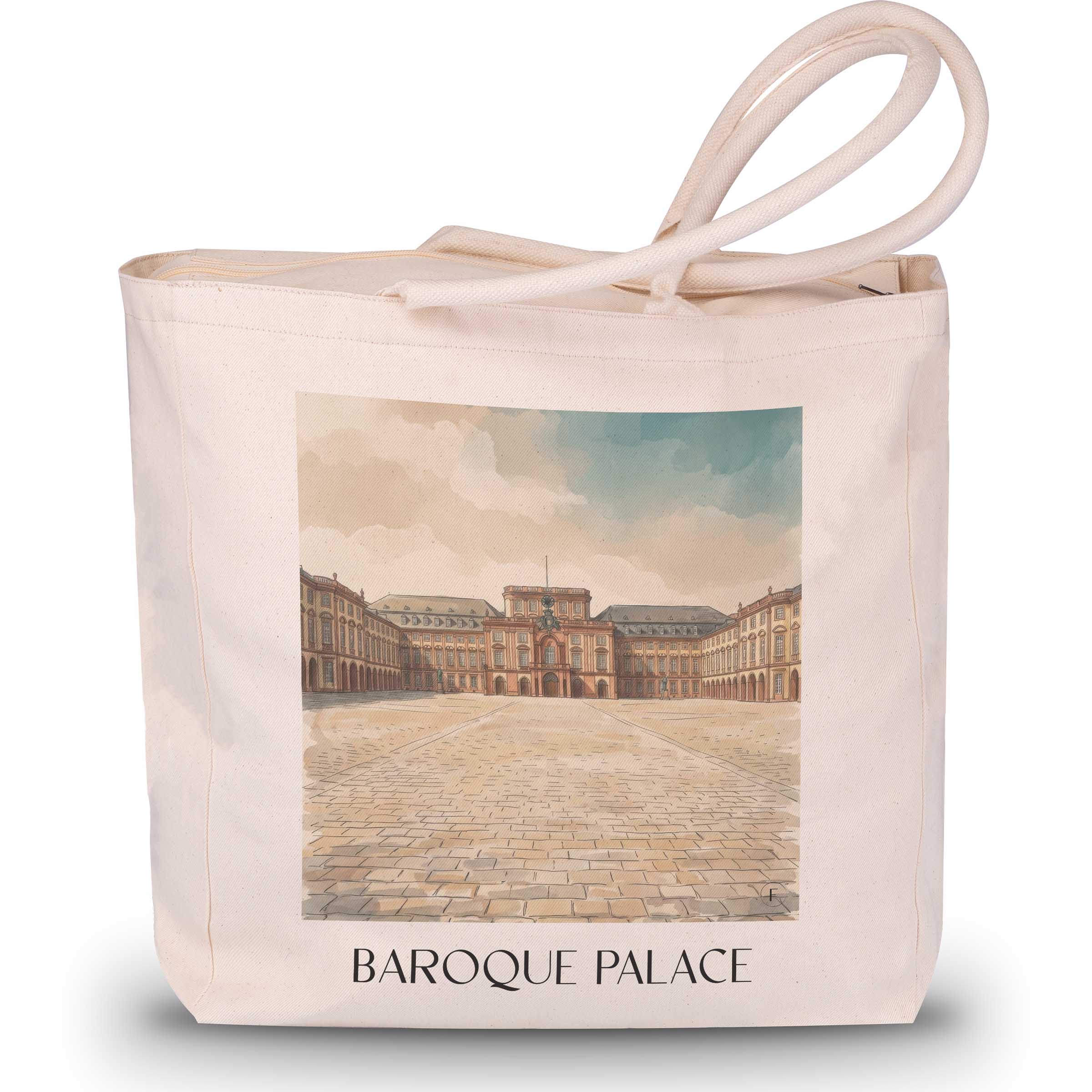 Barockschloss Shopping Tasche - Mannheim - Deutschland Tote Bag - Einkaufstasche im Aquarell Stil - favplace