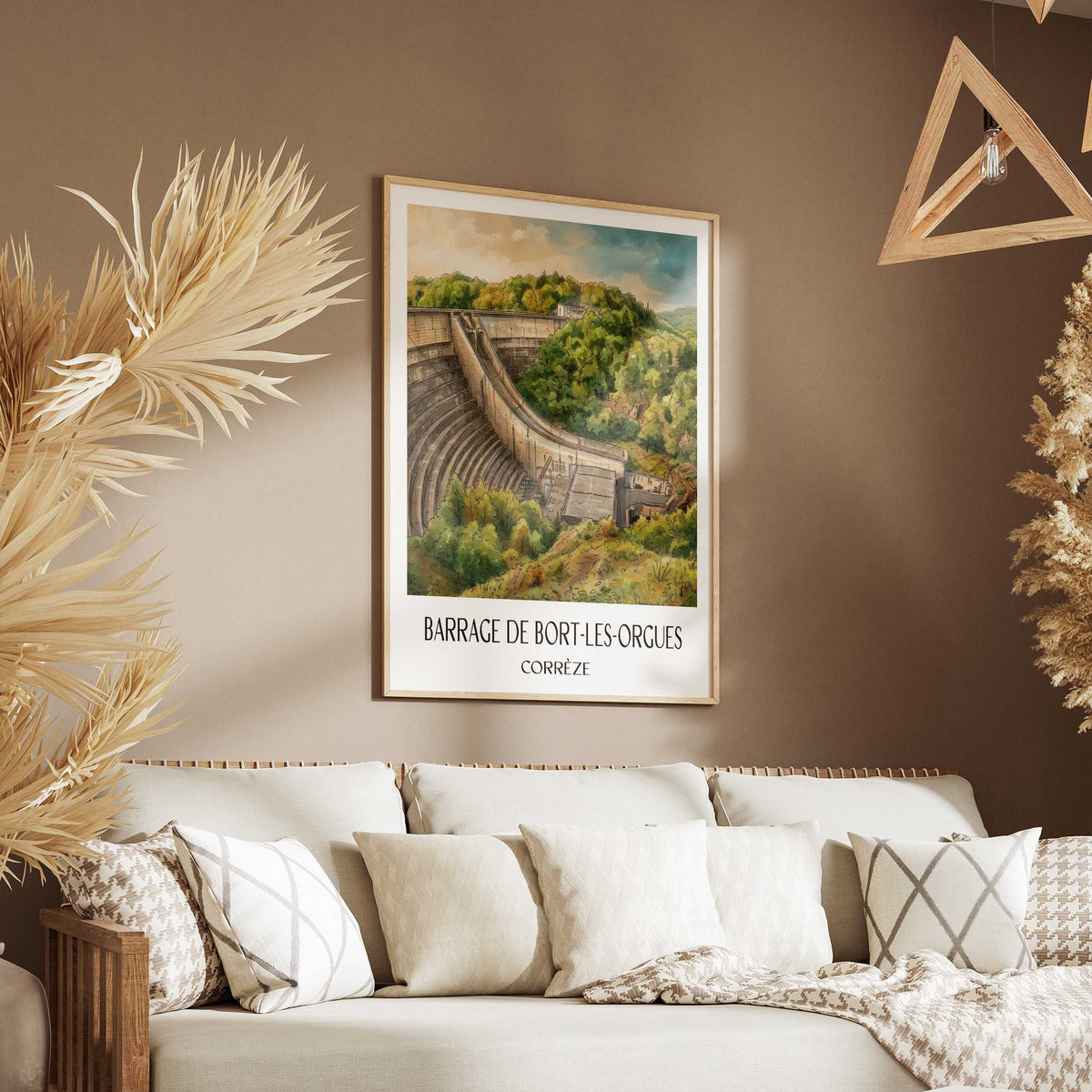 barrage-de-bort-les-orgues-corrèze-frankreich-poster-aquarell