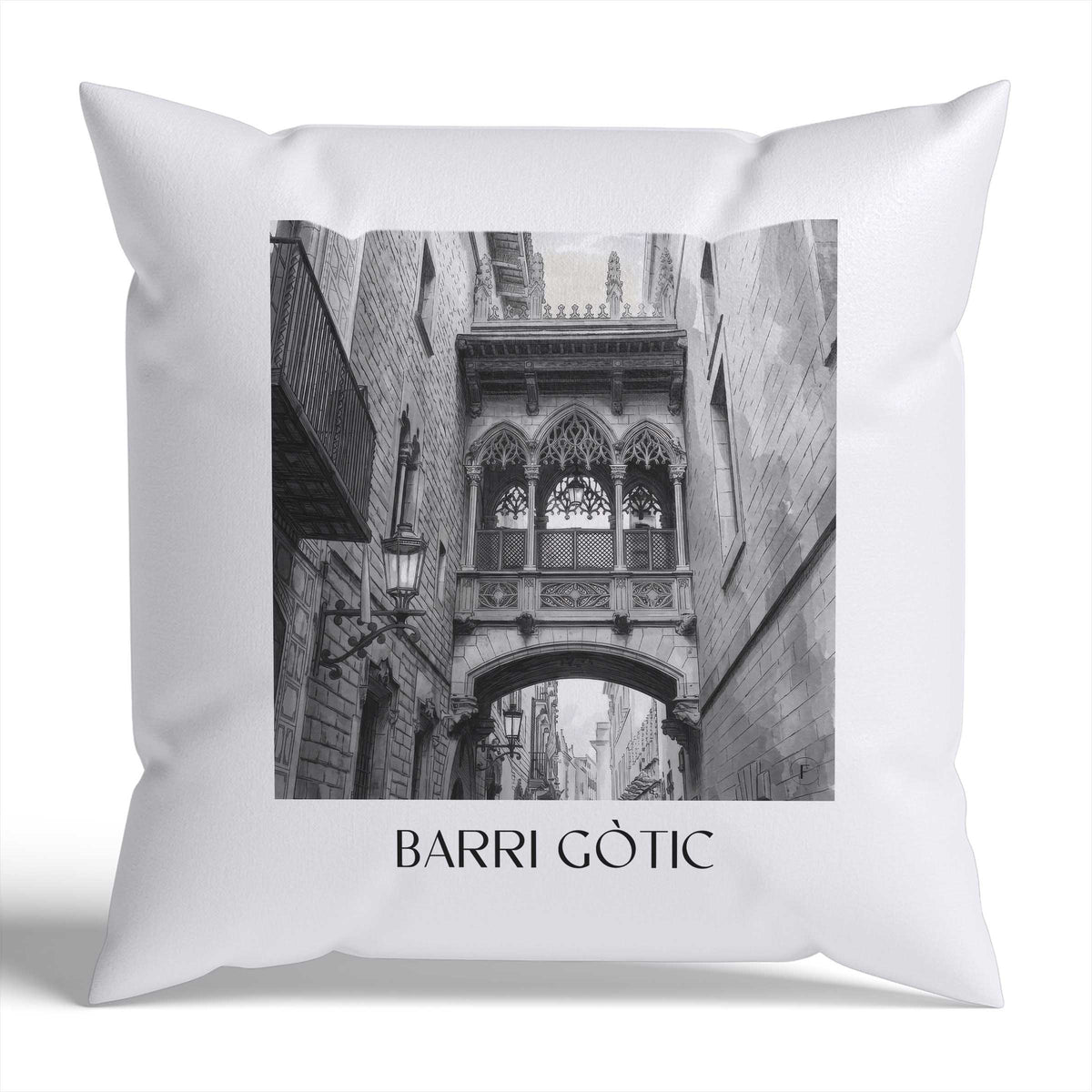 barri-gòtic-barcelona-spanien-kissenbezug-aquarell-schwarz-weiss