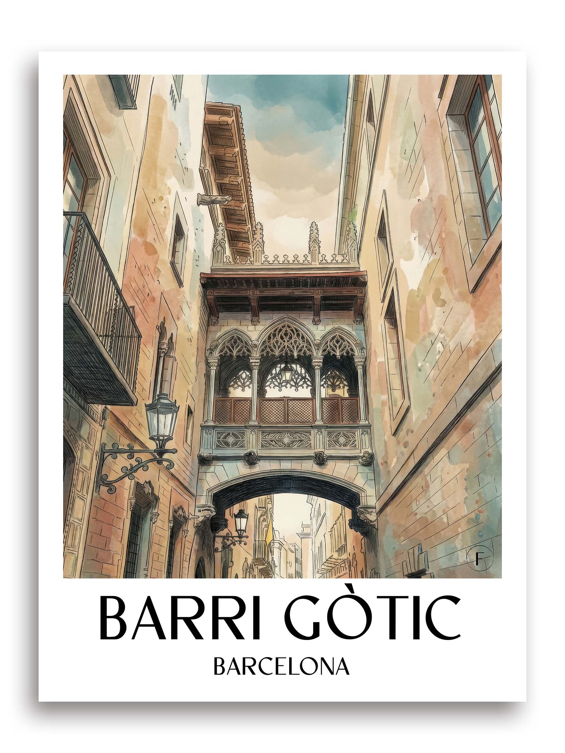 barri-gòtic-barcelona-spanien-poster-aquarell