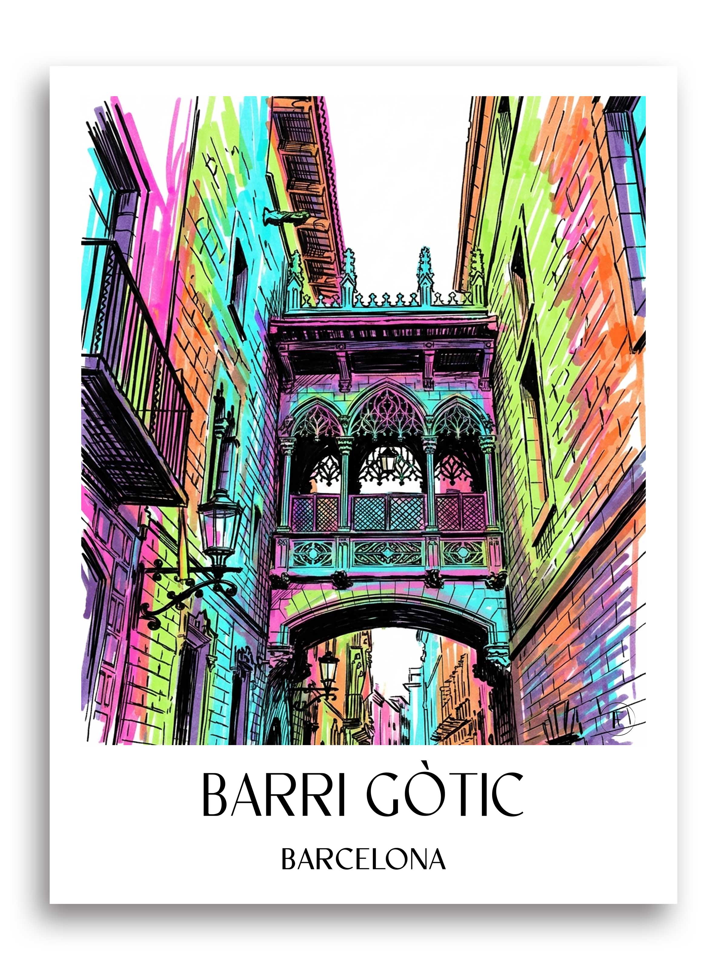 barri-gòtic-barcelona-spanien-poster-graffiti