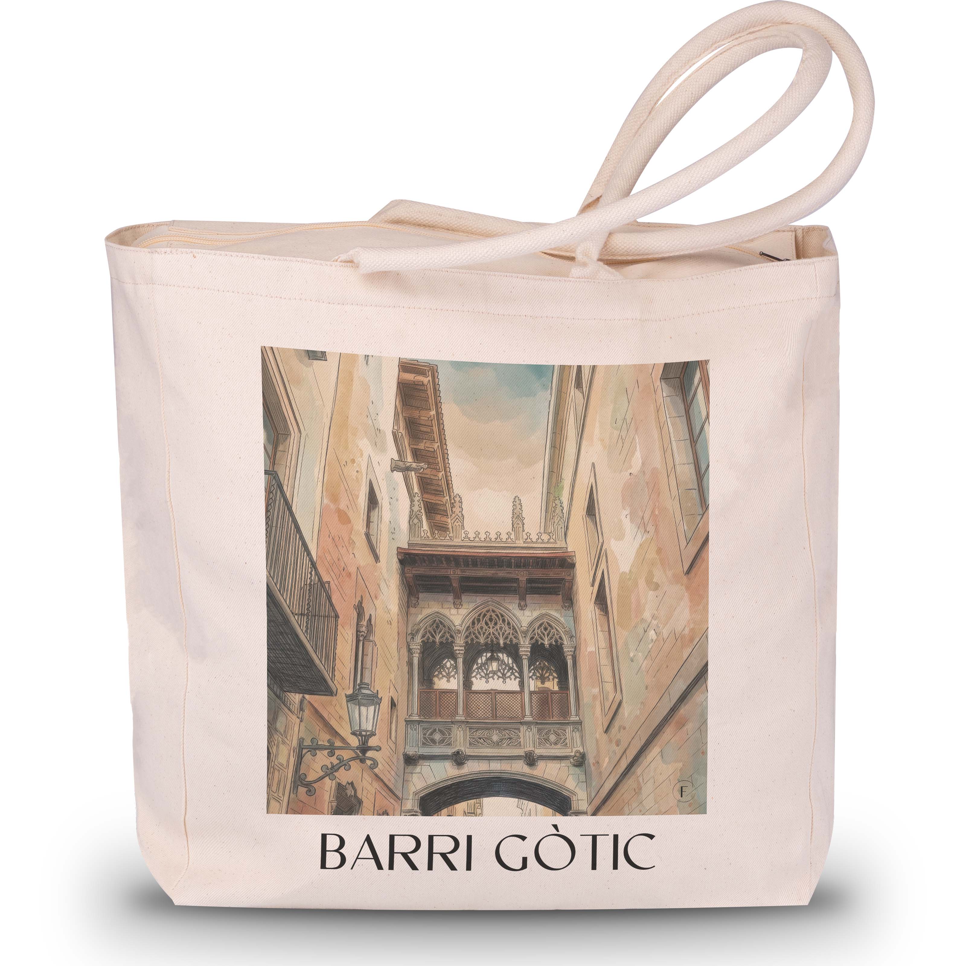 barri-gòtic-barcelona-spanien-einkaufstasche-aquarell