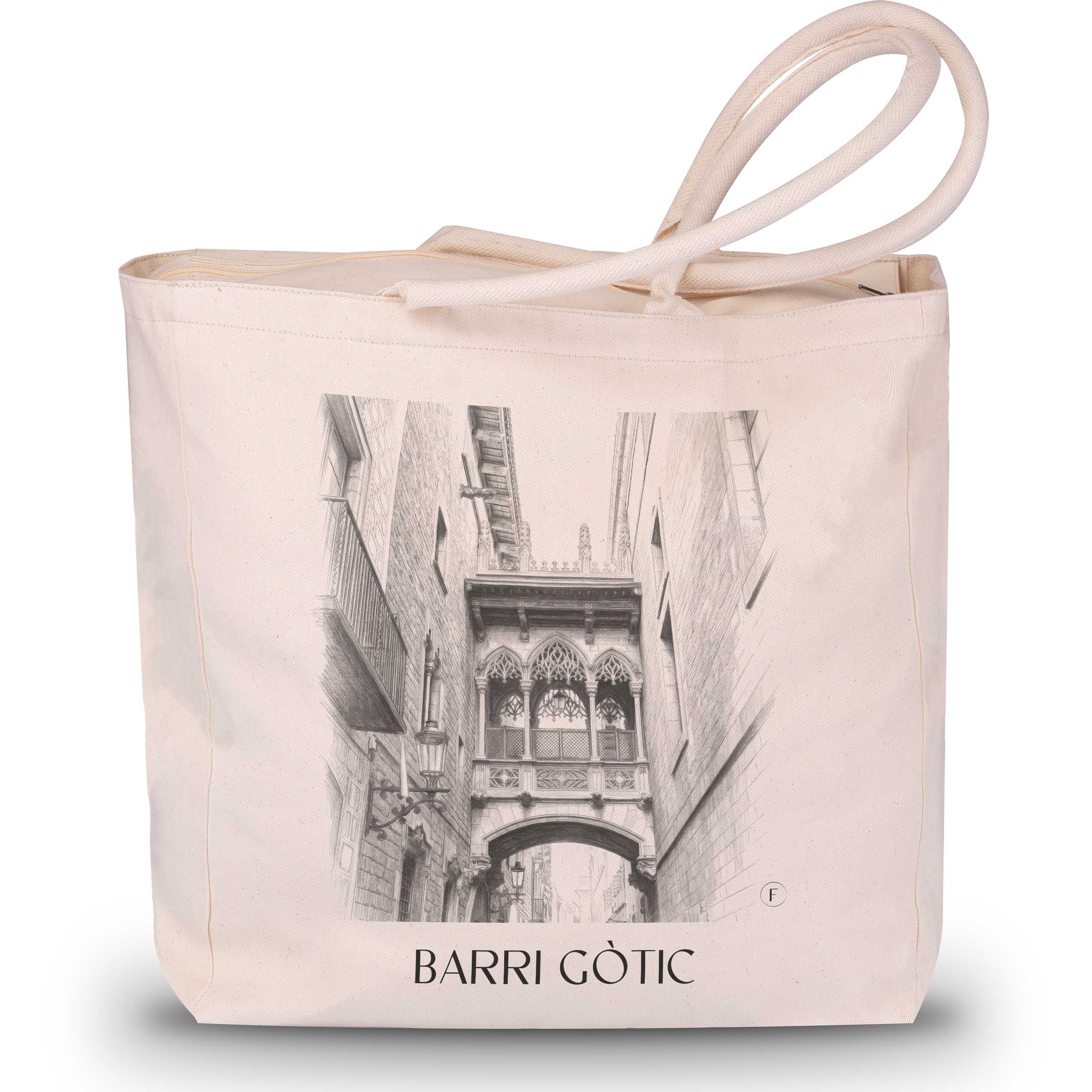 barri-gòtic-barcelona-spanien-einkaufstasche-bleistift-zeichnung-drawing