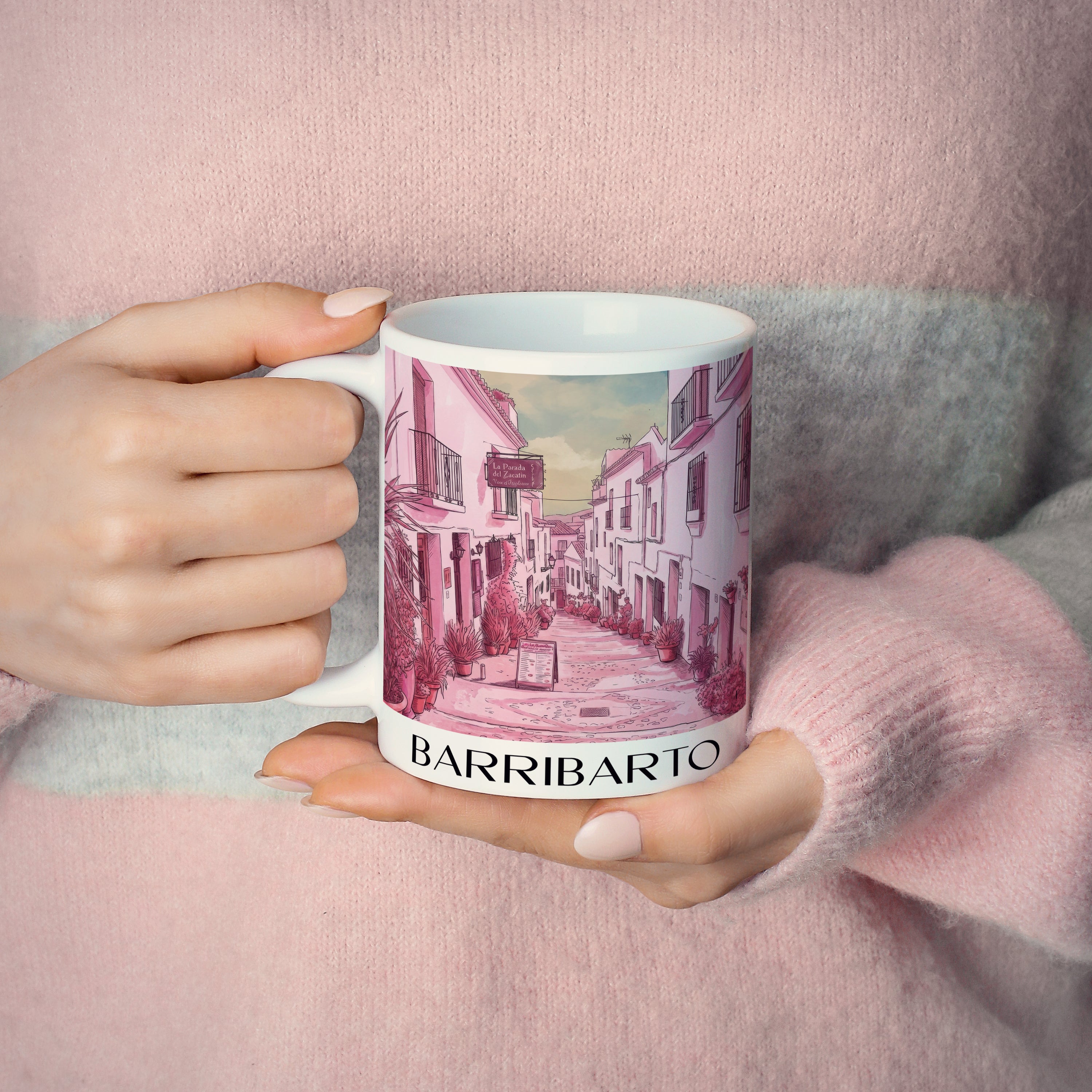 barribarto-frigiliana-spanien-kaffeebecher-aquarell-pink-rosa