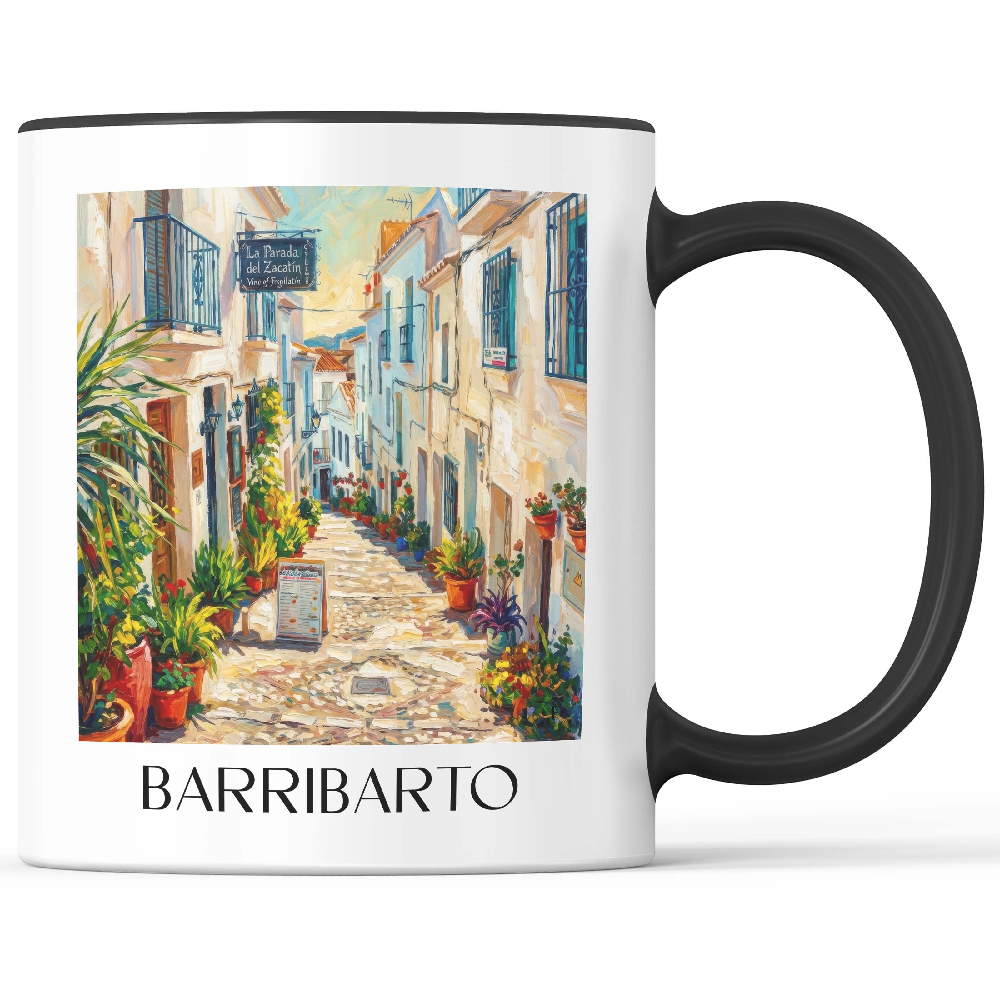 Barribarto Kaffeebecher - Frigiliana - Spanien Becher - Kaffeetasse im Ölgemälde Stil - favplace