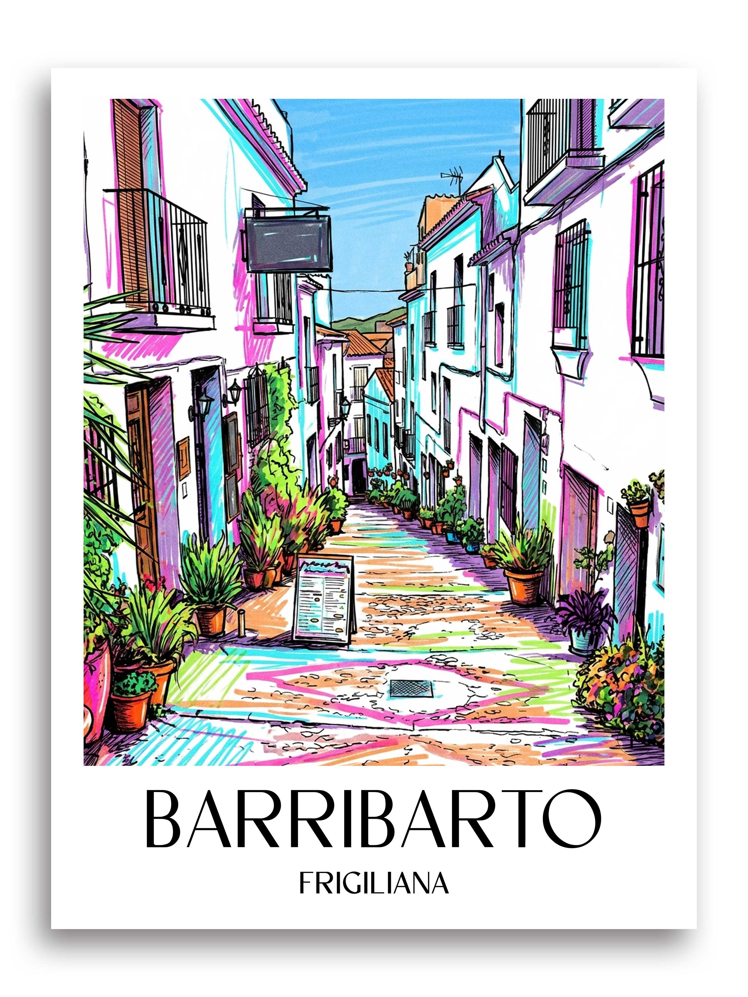 Barribarto Poster - Frigiliana - Spanien Kunstdruck - Tag Graffiti von A4 bis A1 - favplace