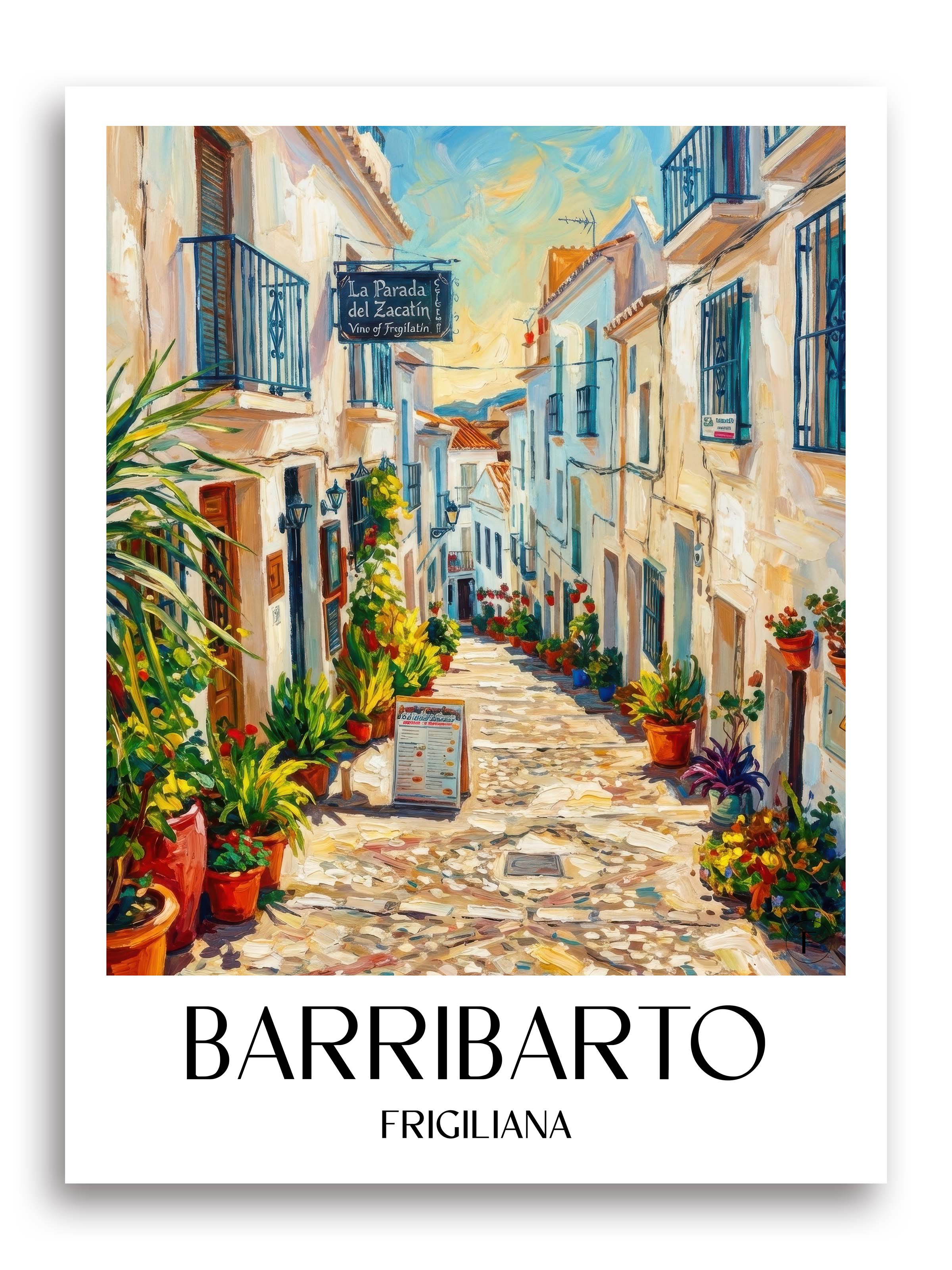 Barribarto Poster - Frigiliana - Spanien Kunstdruck - Ölgemälde von A4 bis A1 - favplace