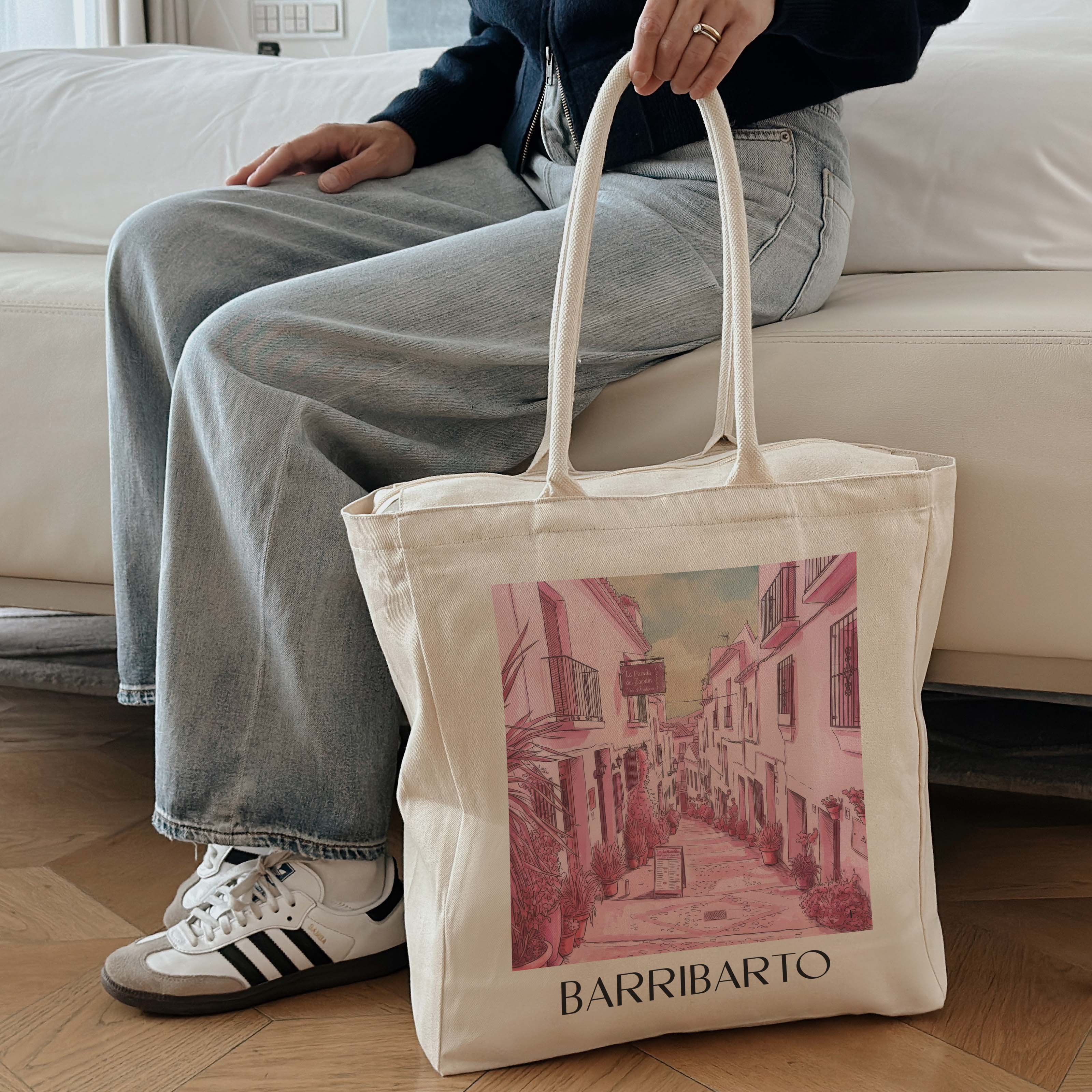 barribarto-frigiliana-spanien-einkaufstasche-aquarell-pink-rosa