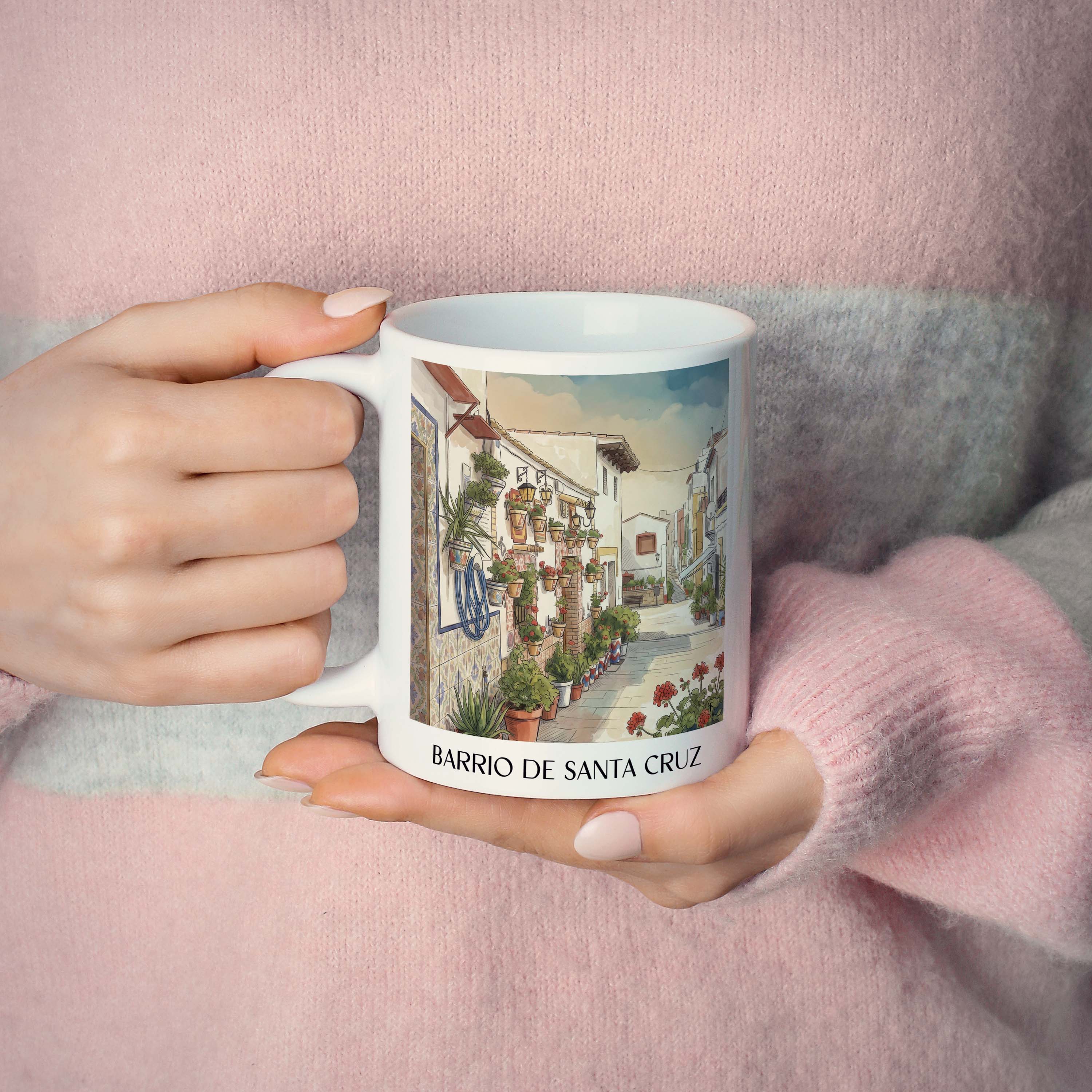barrio-de-santa-cruz-alicante-spanien-kaffeebecher-aquarell