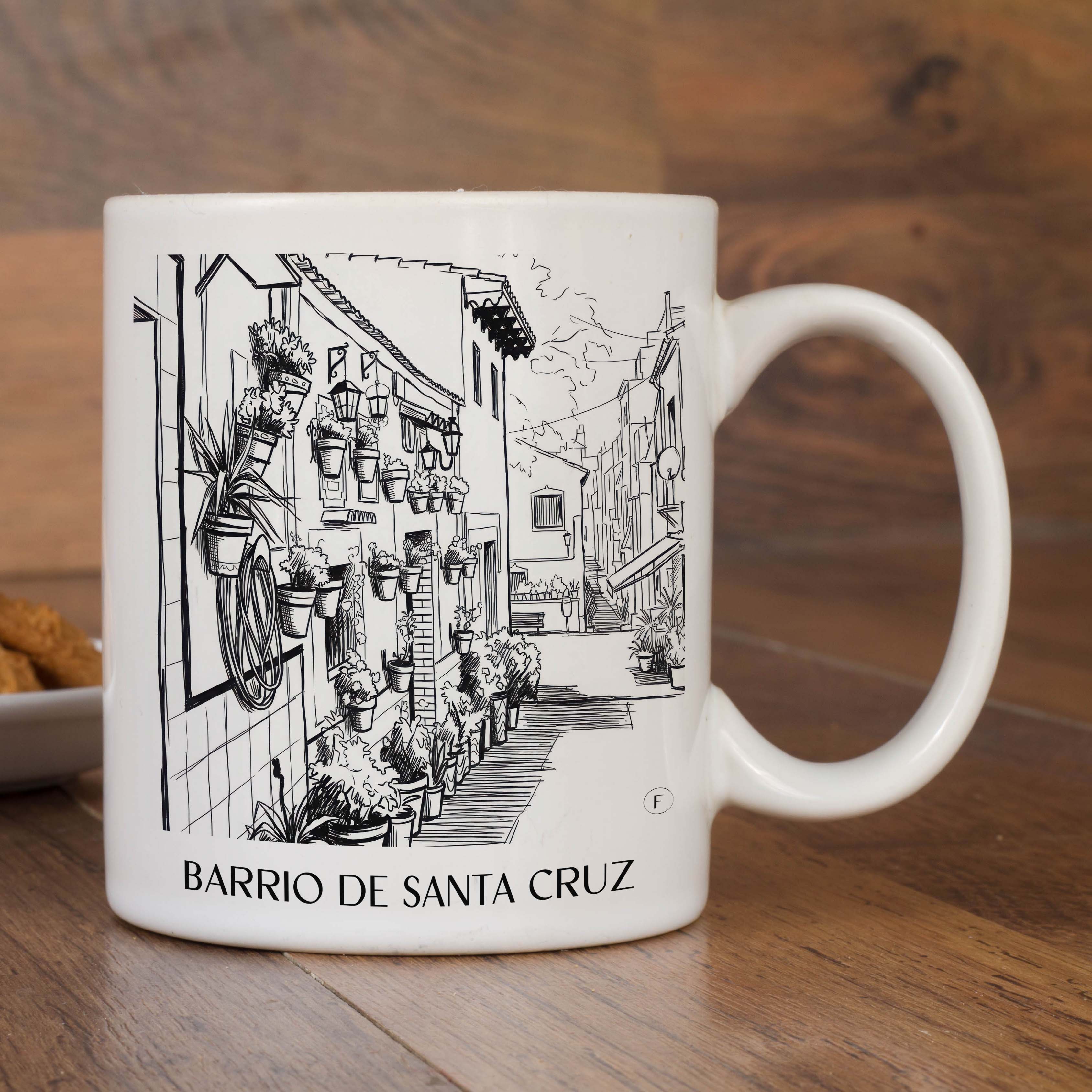 barrio-de-santa-cruz-alicante-spanien-kaffeebecher-skizze