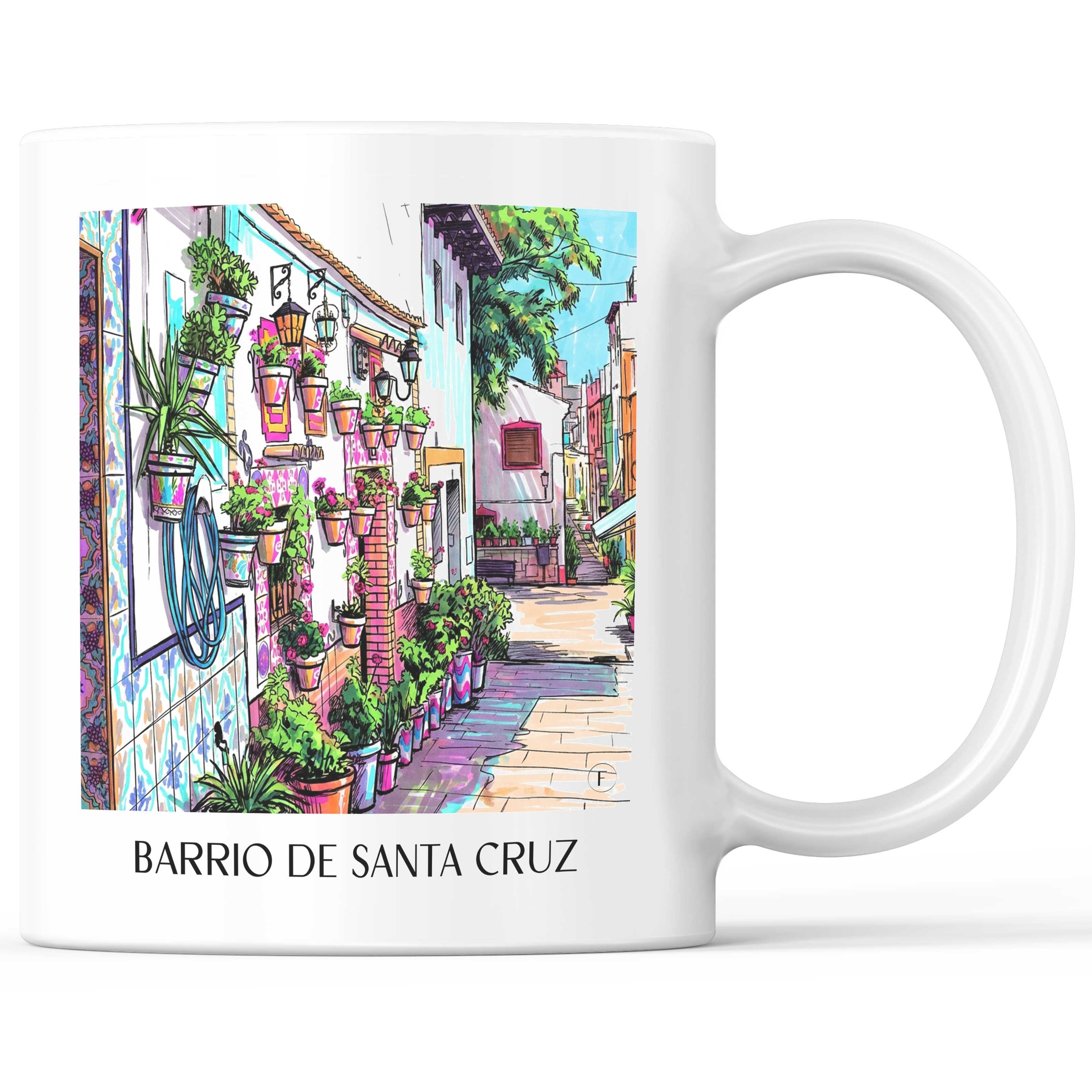 Barrio de Santa Cruz Kaffeebecher - Alicante - Spanien Becher - Kaffeetasse im Tag Graffiti Stil - favplace