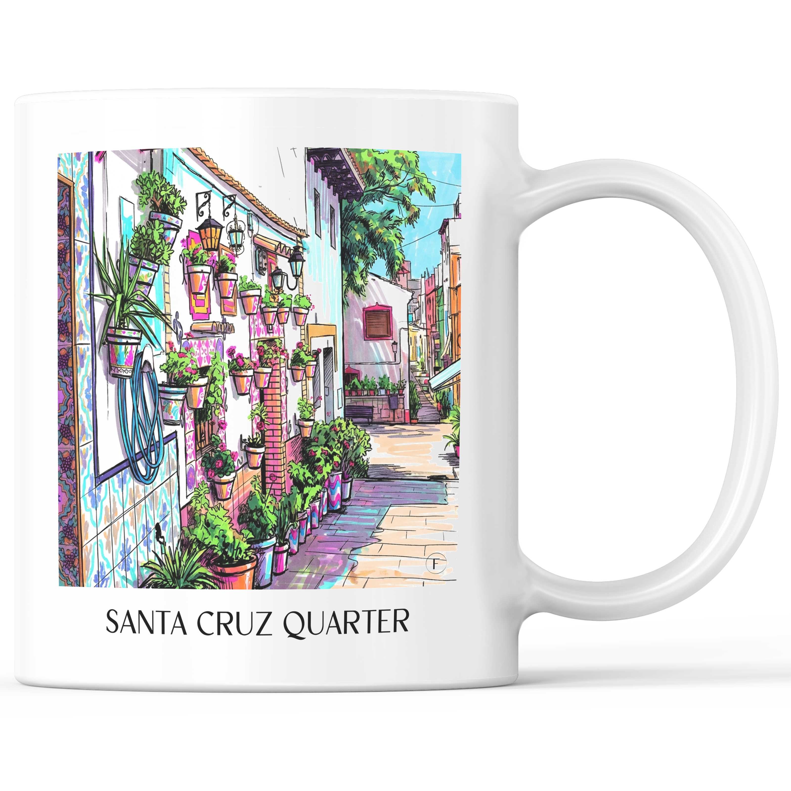 Barrio de Santa Cruz Kaffeebecher - Alicante - Spanien Becher - Kaffeetasse im Tag Graffiti Stil - favplace