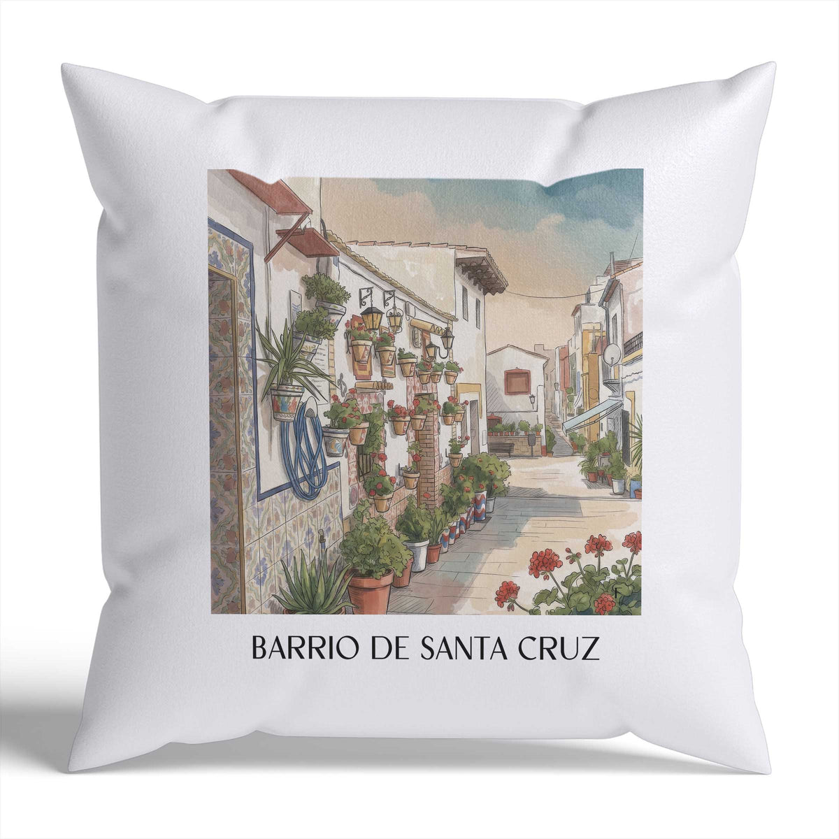 barrio-de-santa-cruz-alicante-spanien-kissenbezug-aquarell