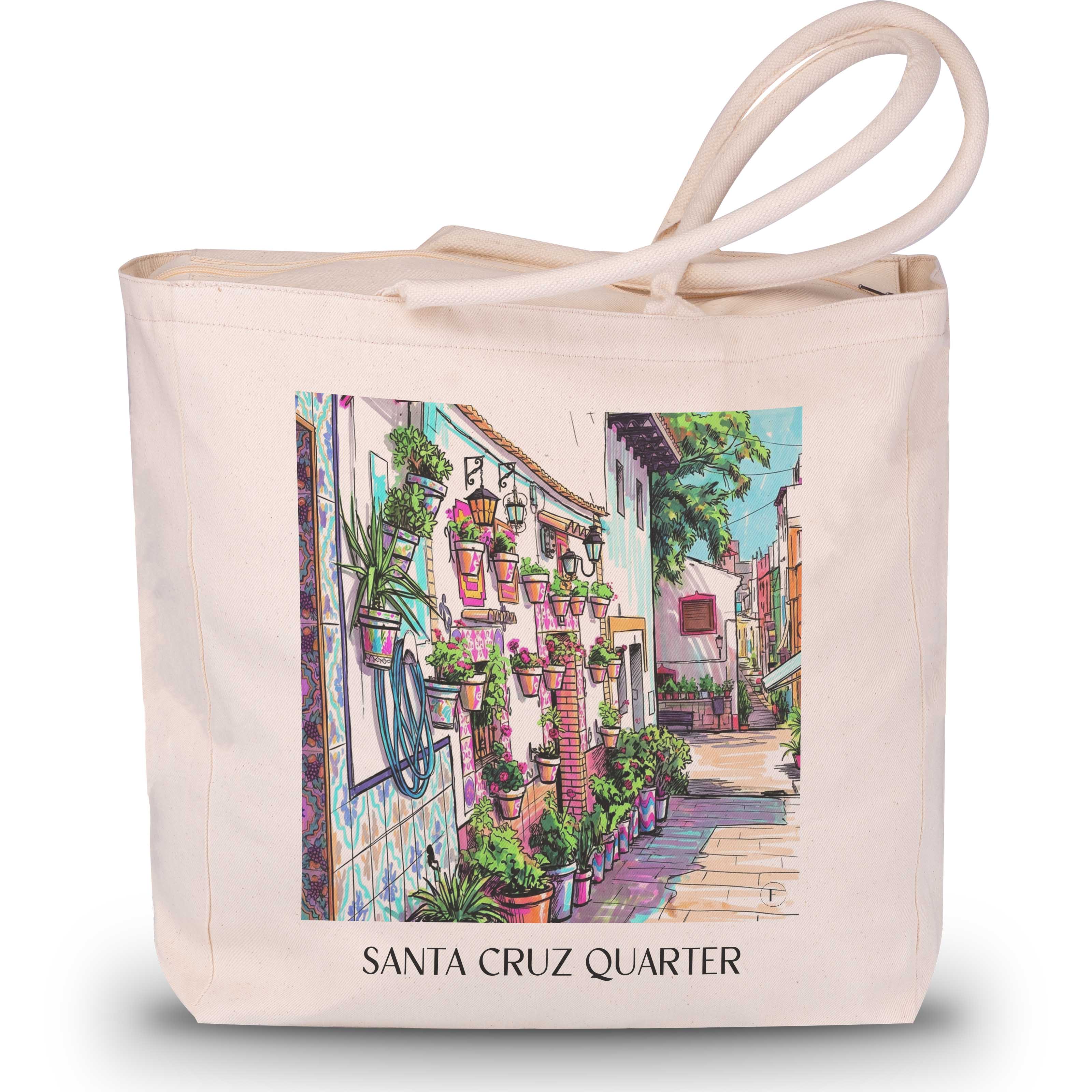 Barrio de Santa Cruz Shopping Tasche - Alicante - Spanien Tote Bag - Einkaufstasche im Tag Graffiti Stil - favplace