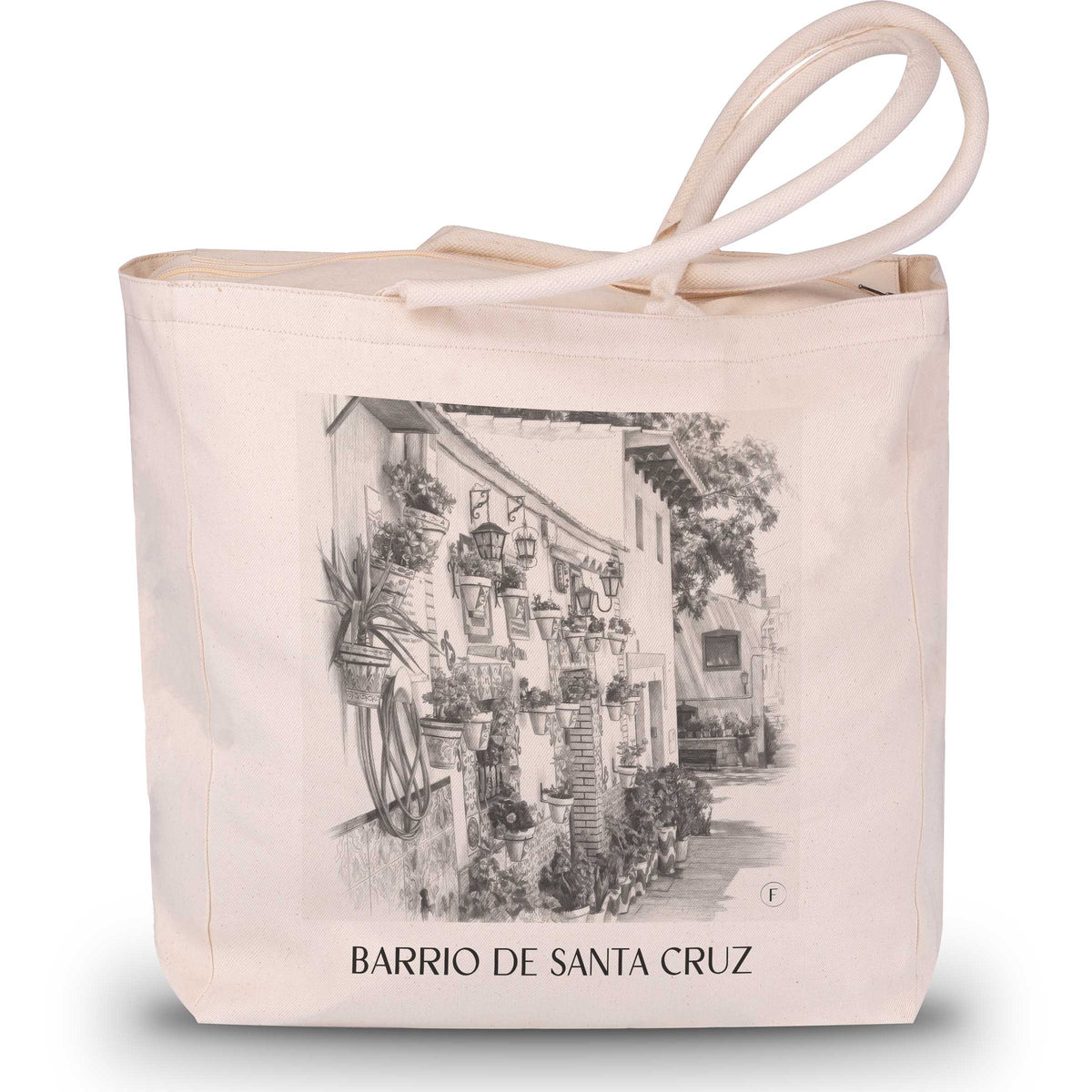 Barrio de Santa Cruz Shopping Tasche - Alicante - Spanien Tote Bag - Einkaufstasche im Zeichnung Stil - favplace