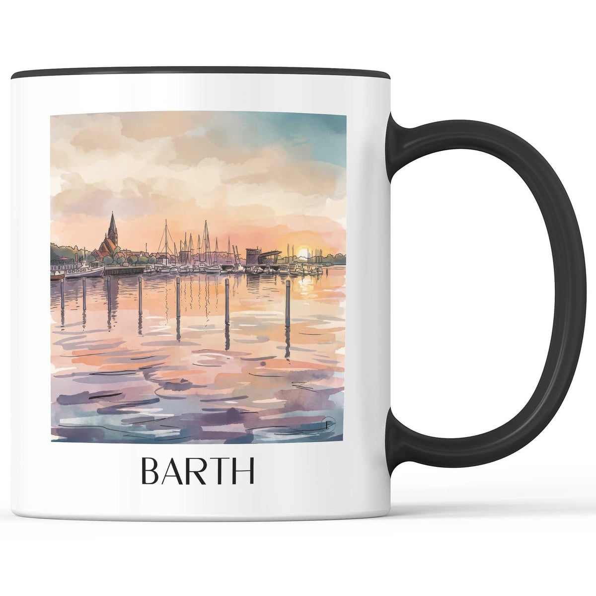 barth-mecklenburg-vorpommern-deutschland-kaffeebecher-aquarell