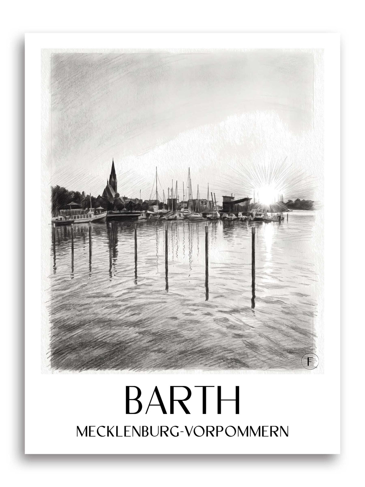 barth-mecklenburg-vorpommern-deutschland-poster-bleistift-zeichnung-drawing