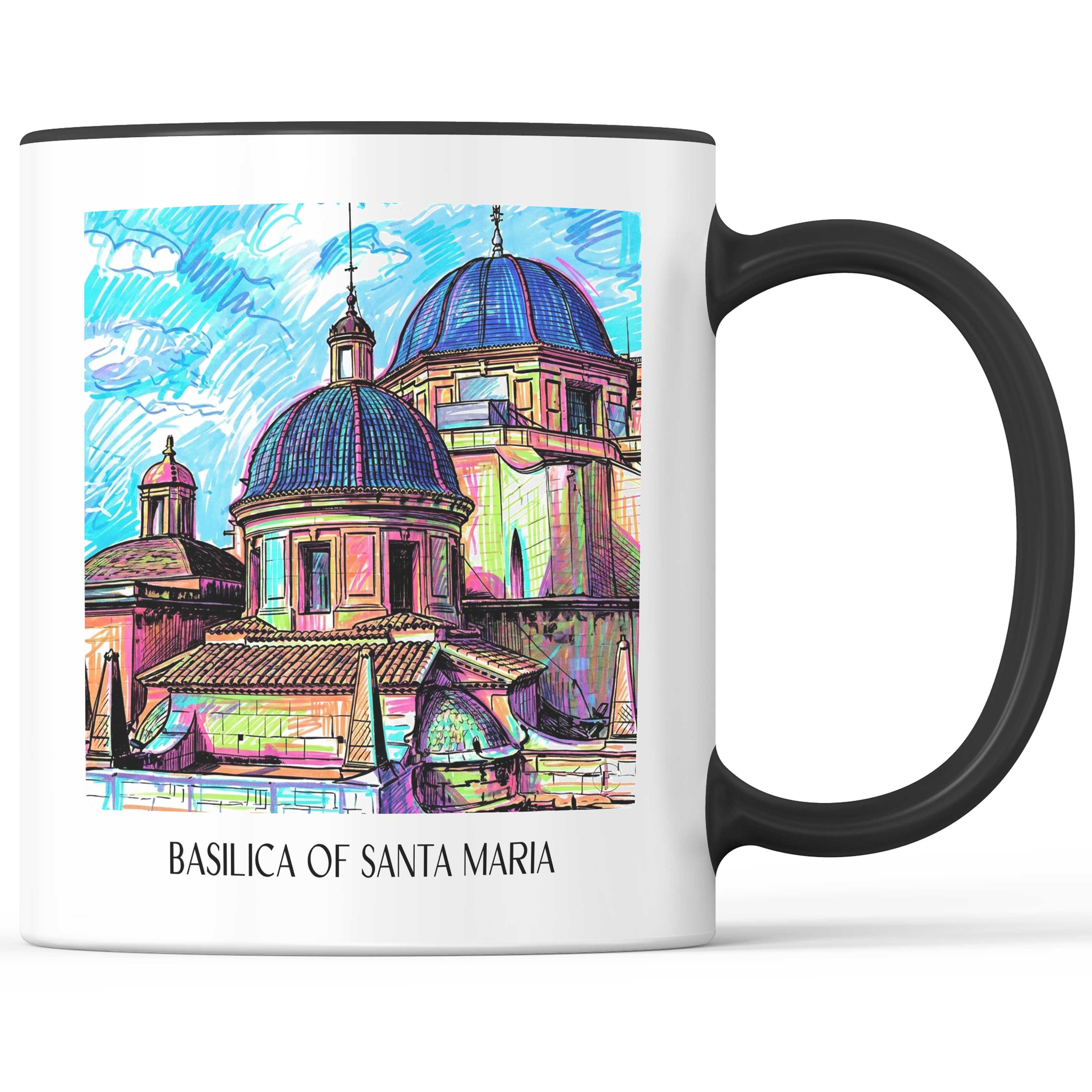 Basílica de Santa Maria Kaffeebecher - Elche - Spanien Becher - Kaffeetasse im Tag Graffiti Stil - favplace