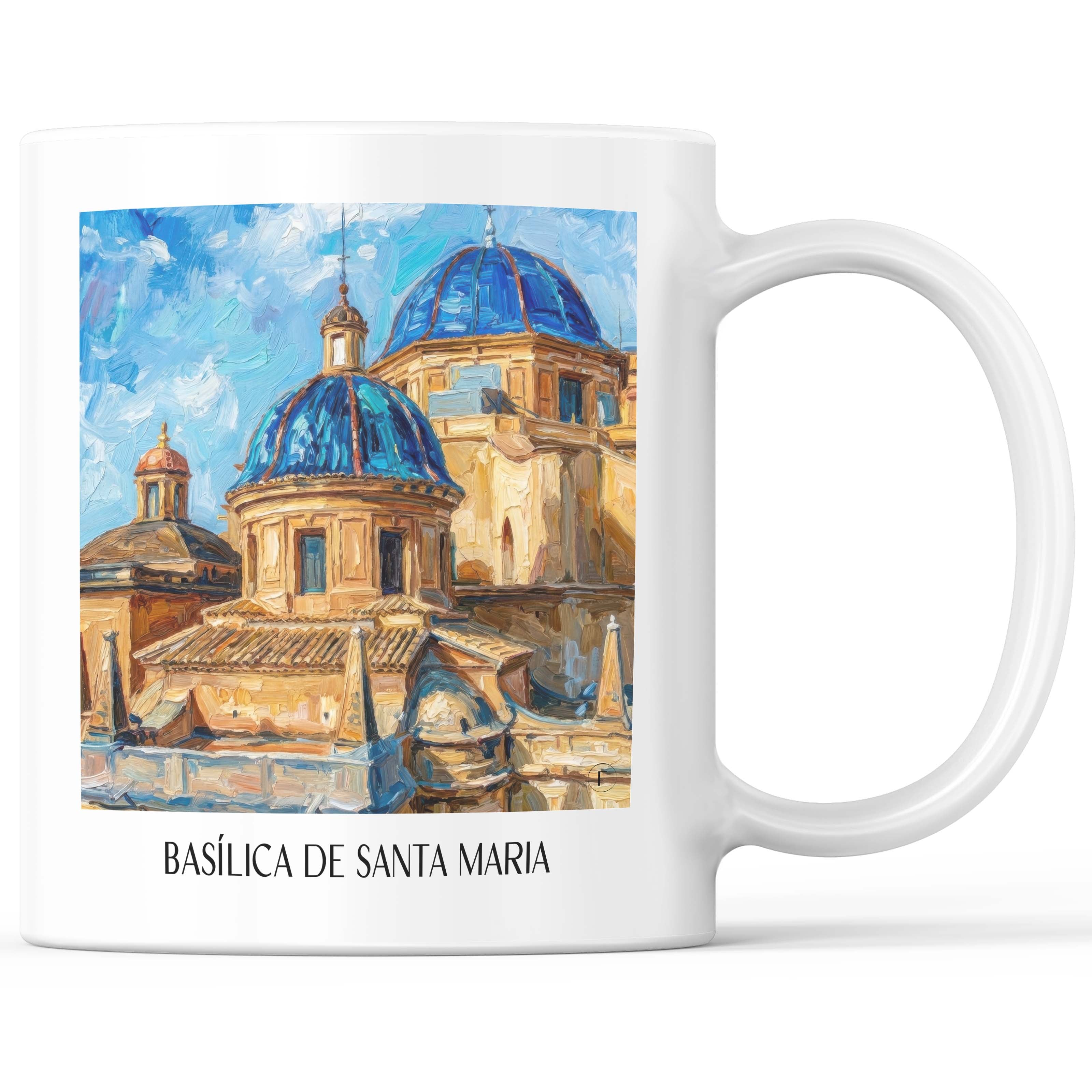 Basílica de Santa Maria Kaffeebecher - Elche - Spanien Becher - Kaffeetasse im Ölgemälde Stil - favplace