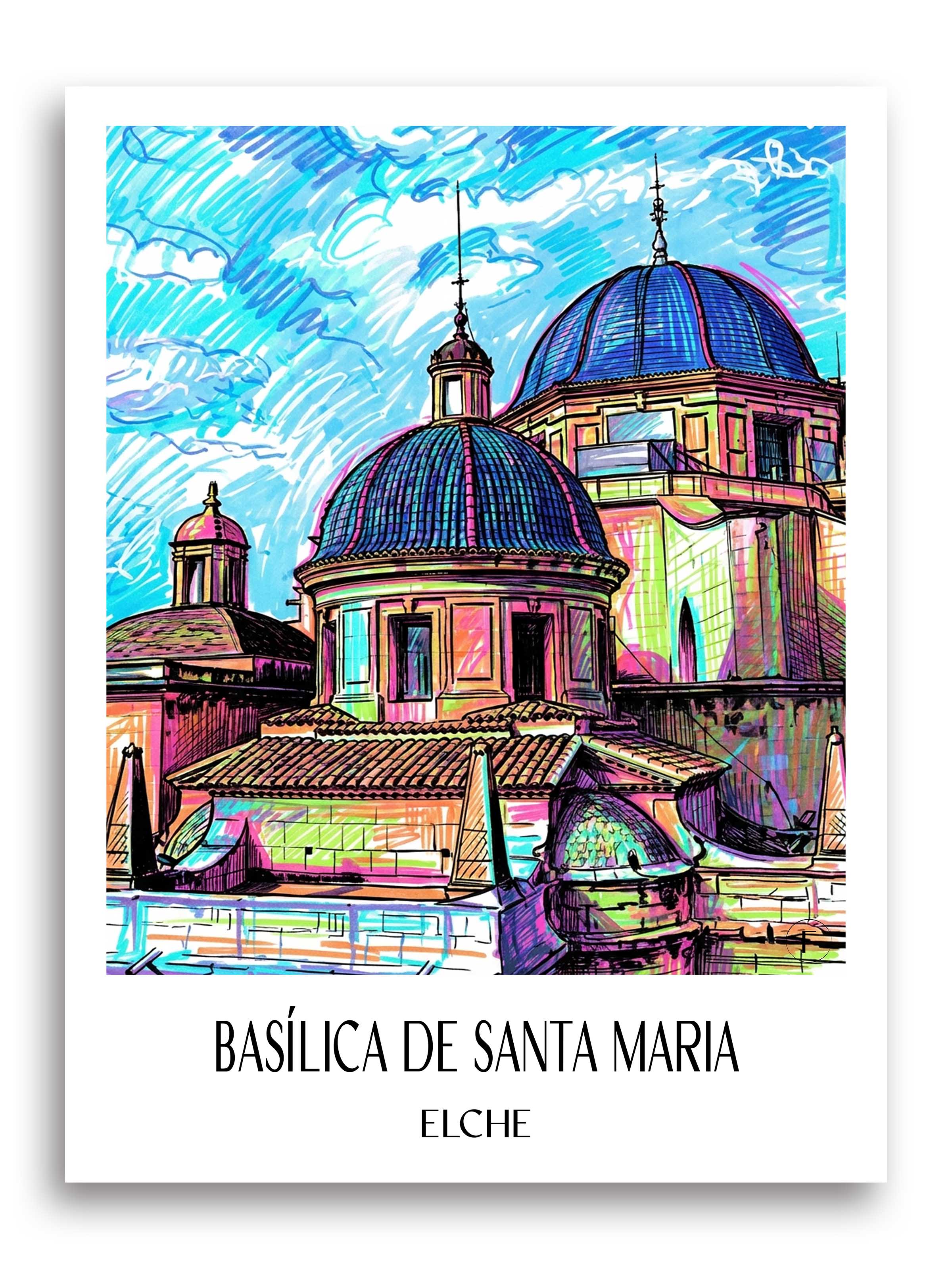 basílica-de-santa-maria-elche-spanien-poster-graffiti