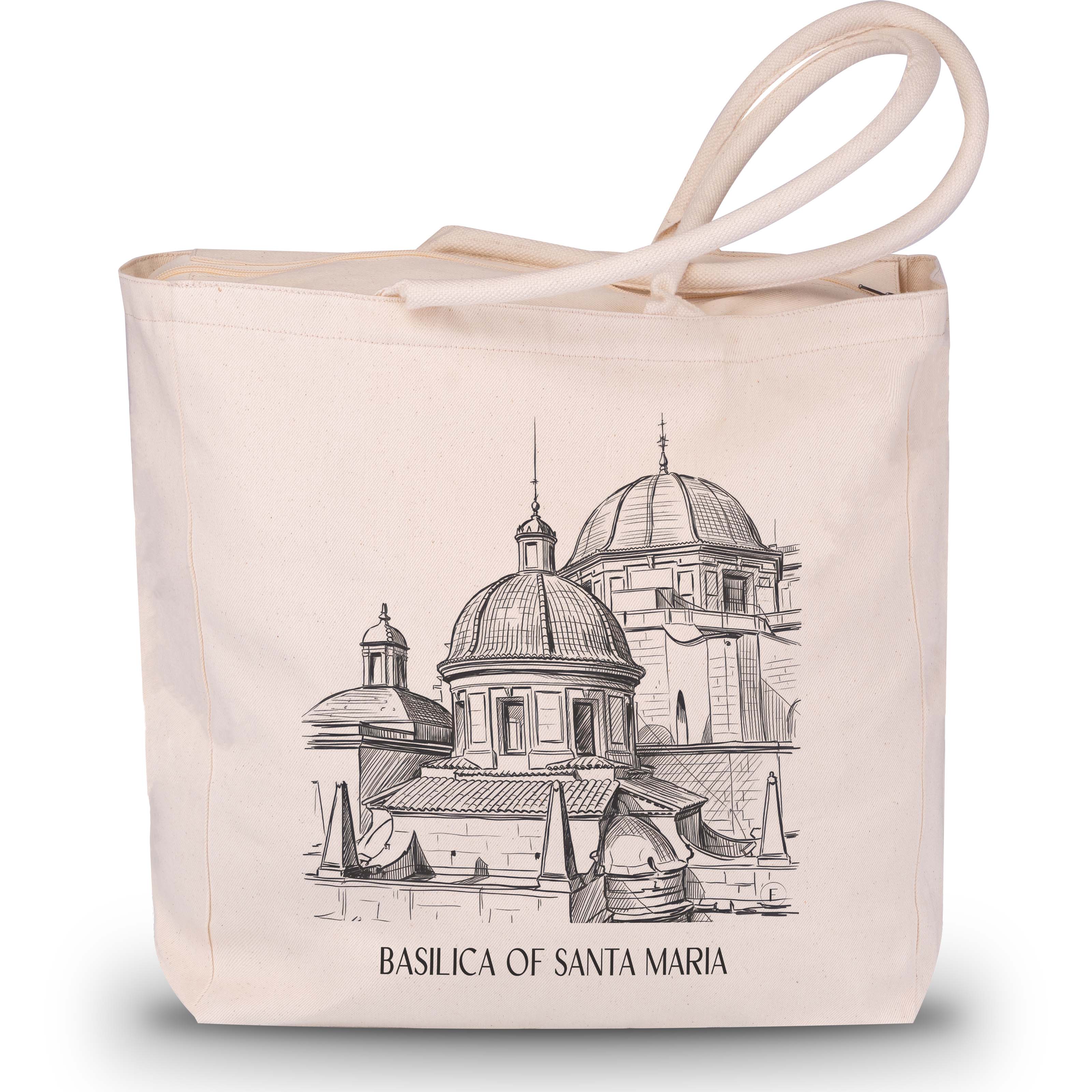 Basílica de Santa Maria Shopping Tasche - Elche - Spanien Tote Bag - Einkaufstasche im Skizze Stil - favplace