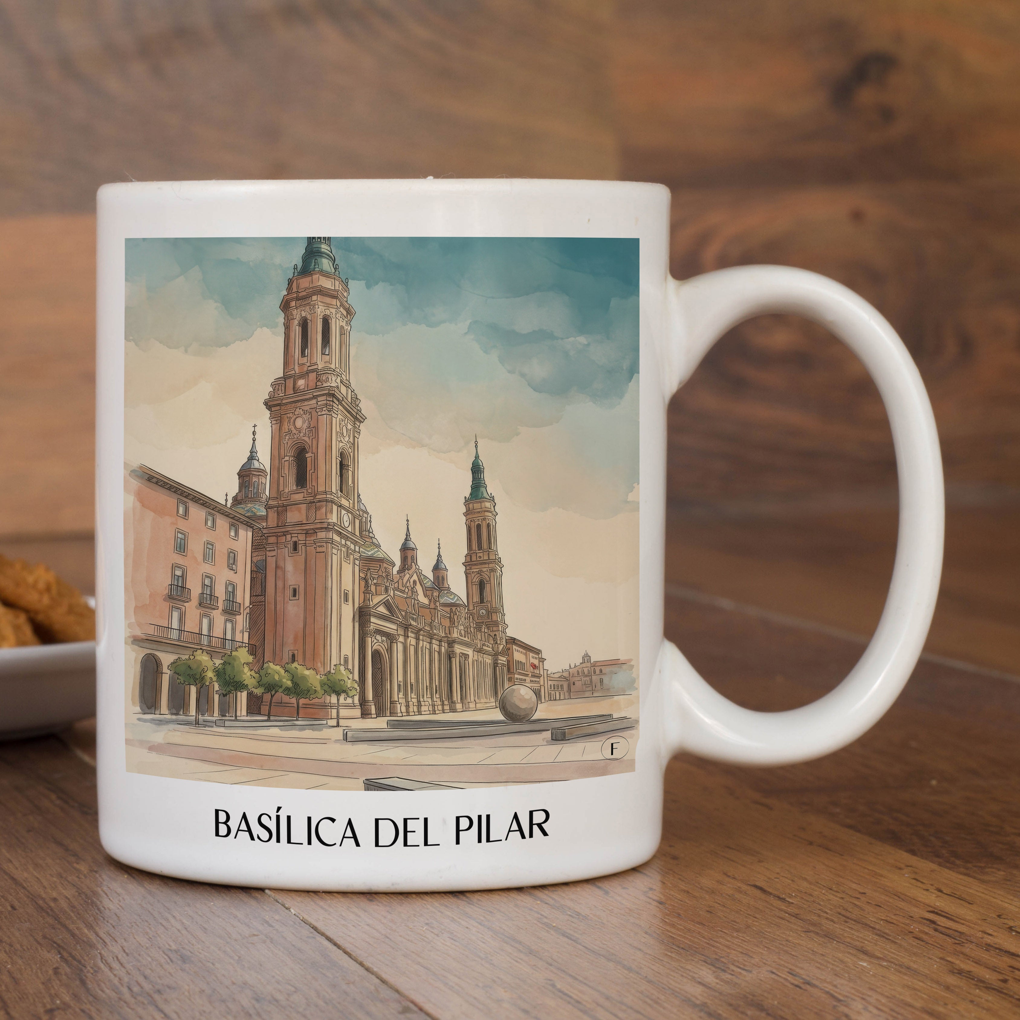 basílica-del-pilar-zaragoza-spanien-kaffeebecher-aquarell