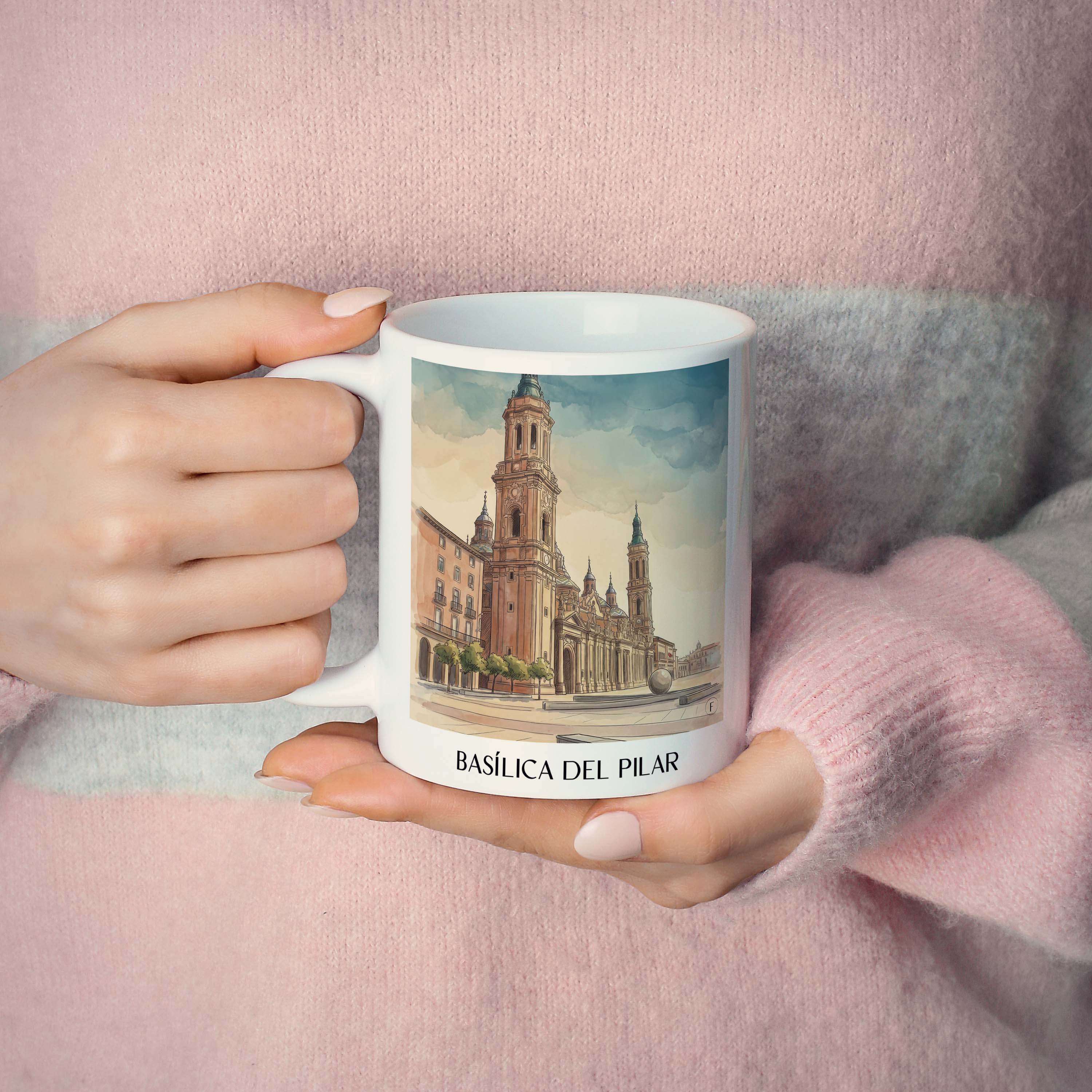 basílica-del-pilar-zaragoza-spanien-kaffeebecher-aquarell
