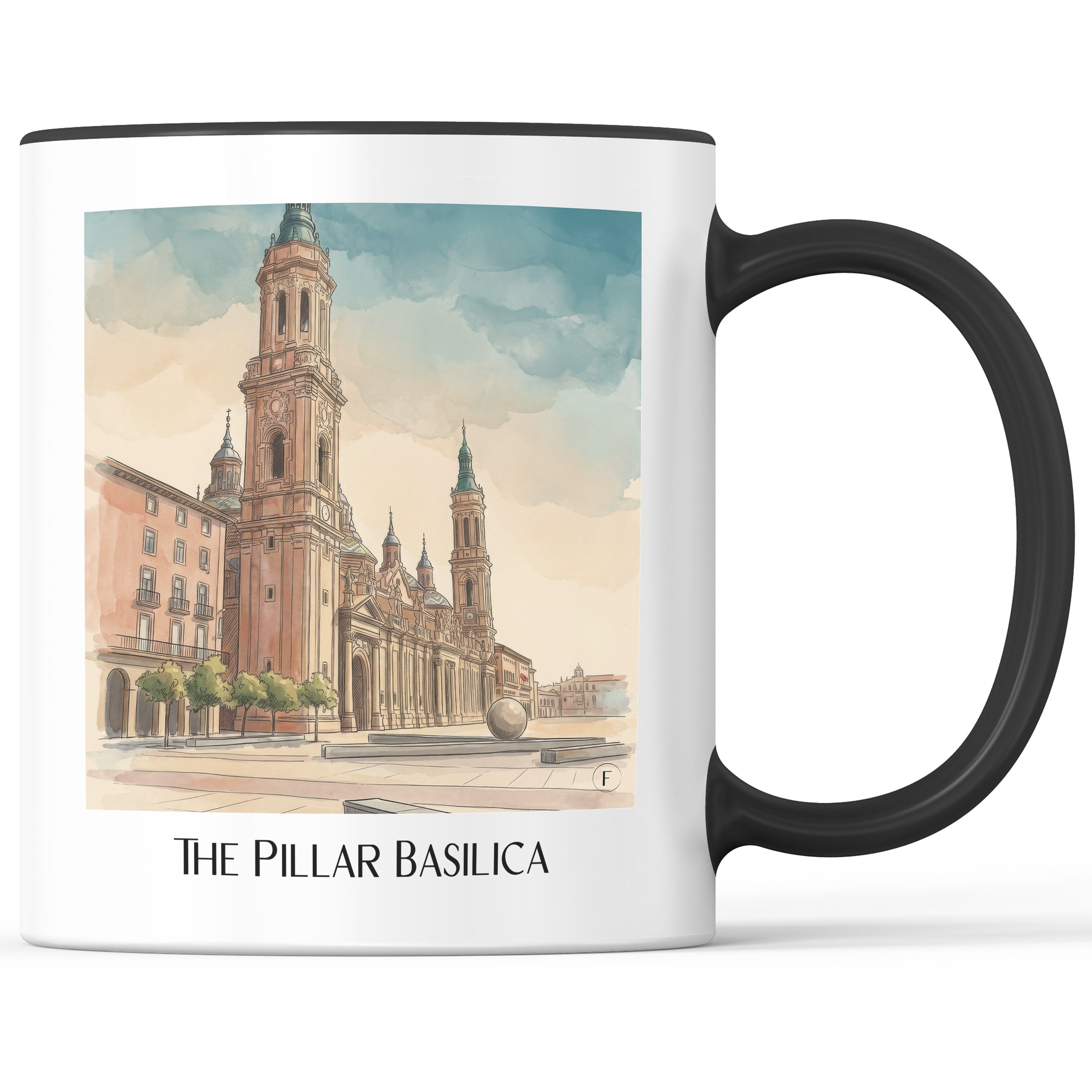 Basílica del Pilar Kaffeebecher - Zaragoza - Spanien Becher - Kaffeetasse im Aquarell Stil - favplace