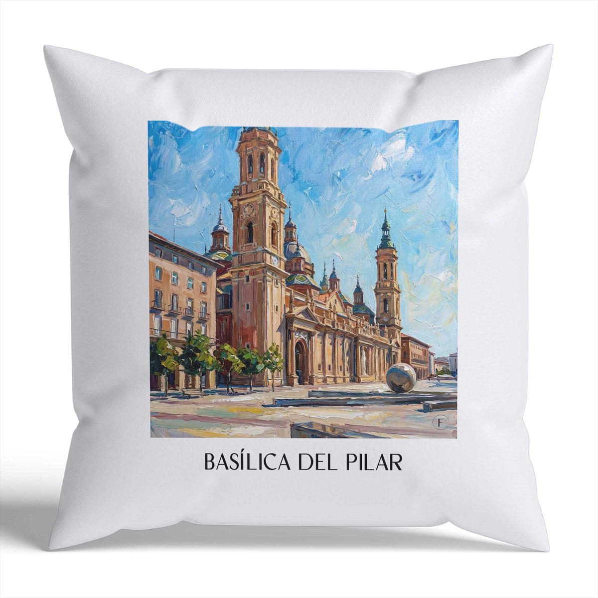 basílica-del-pilar-zaragoza-spanien-kissenbezug-oil-painting-oelgemaelde