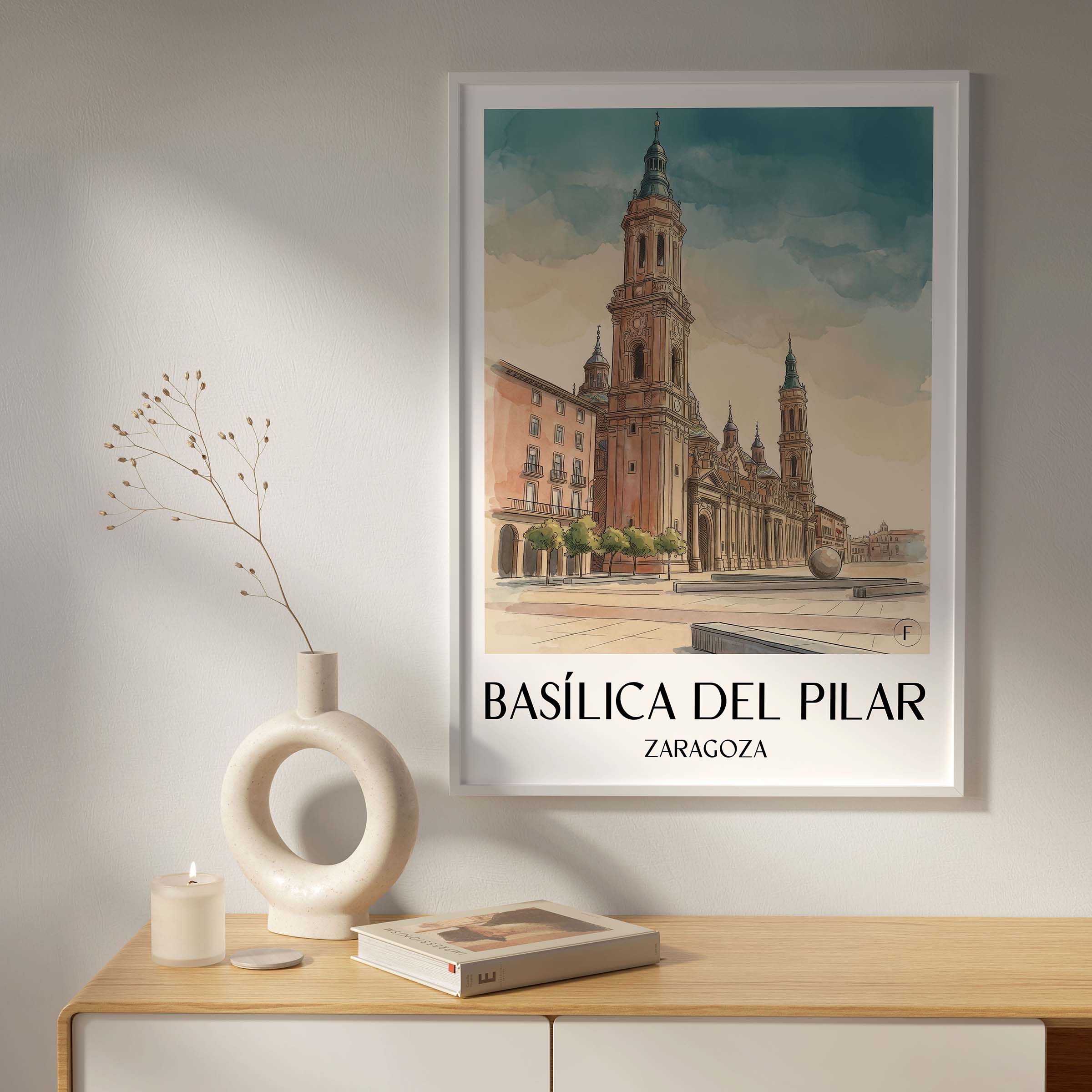 basílica-del-pilar-zaragoza-spanien-poster-aquarell